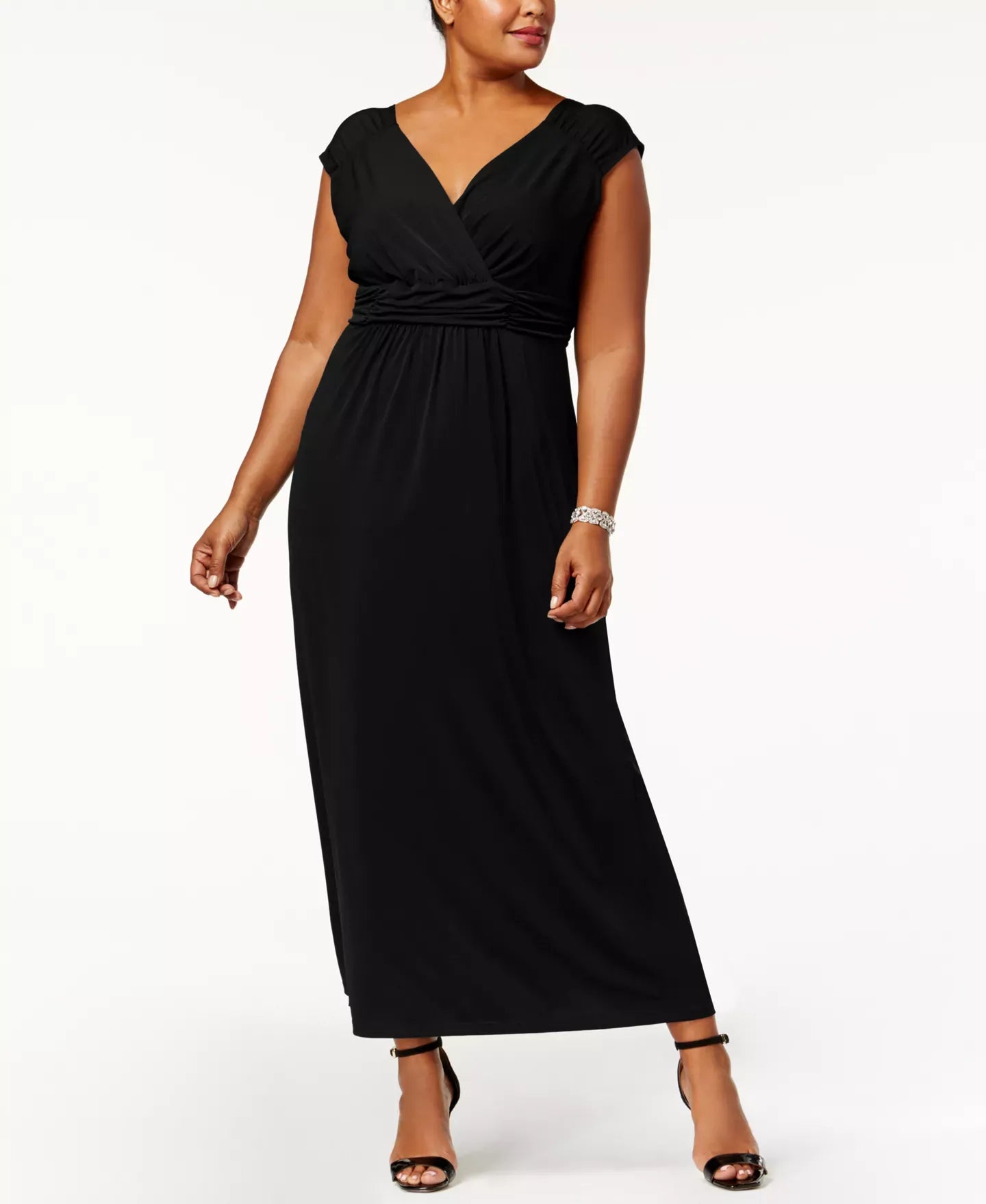 chinese dress ladies NY Collection Plus Size Ruched Empire Maxi Dress – Postmoda