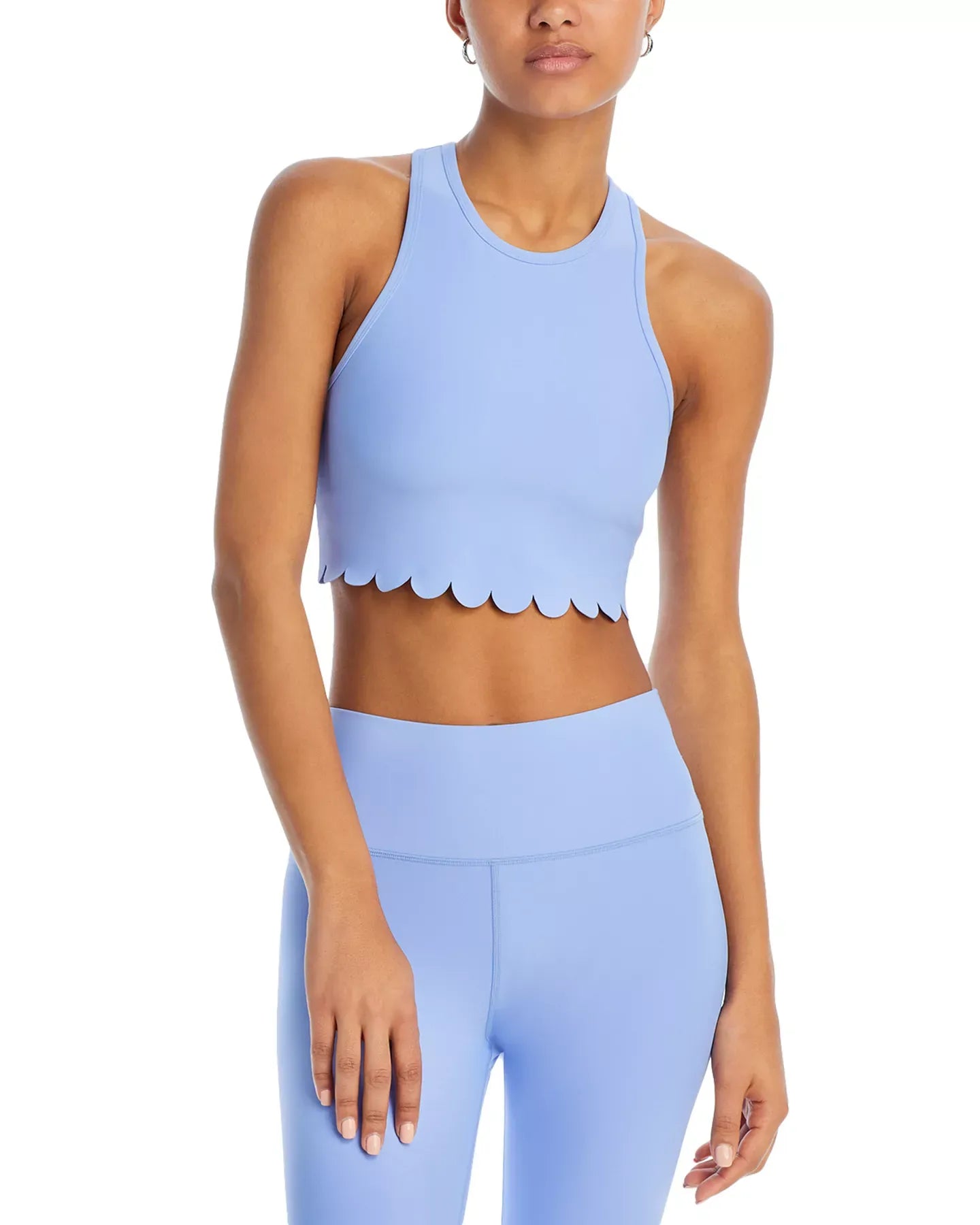 AQUA Scallop Hem Crop Top - Exclusive