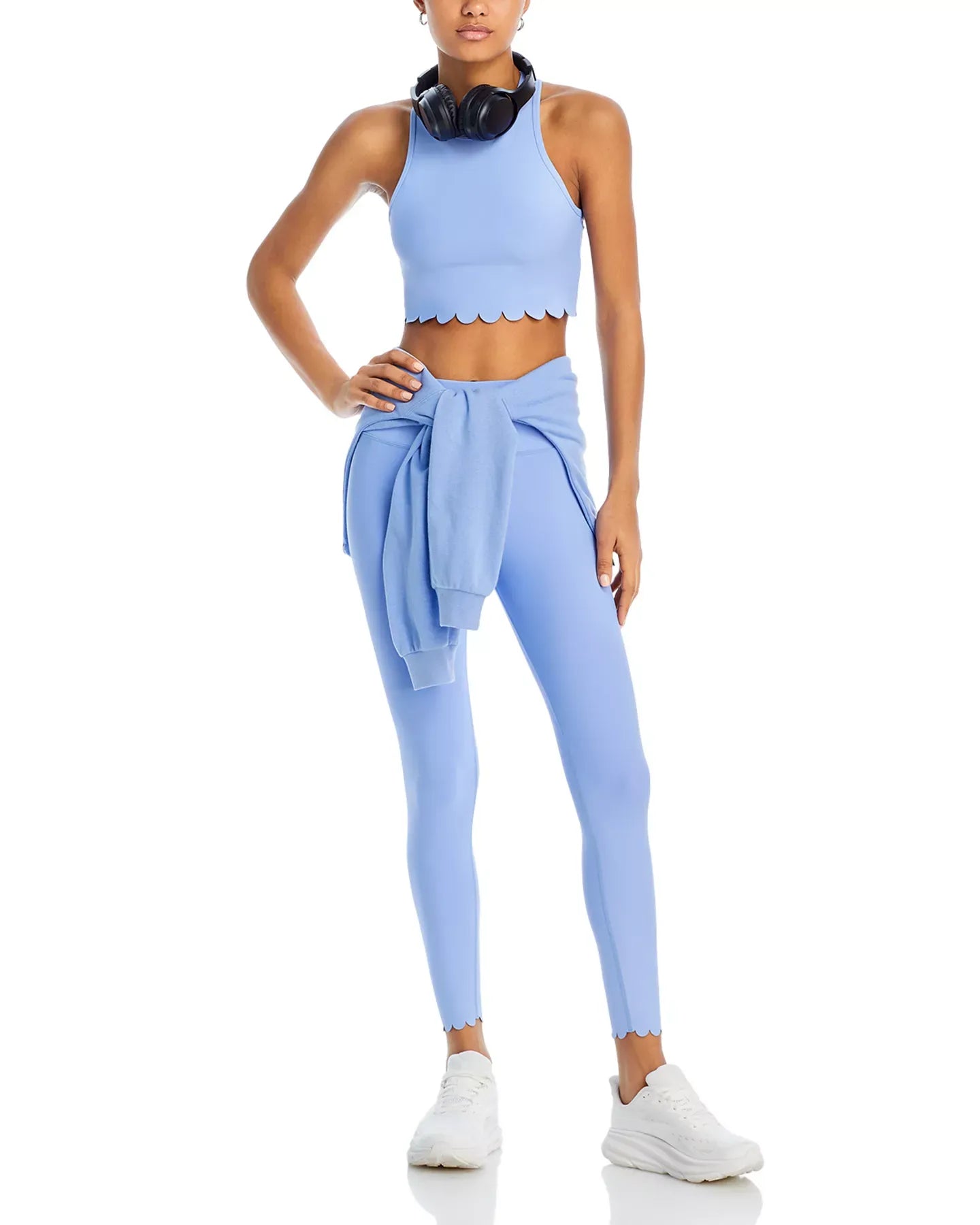 AQUA Scallop Hem Crop Top - Exclusive