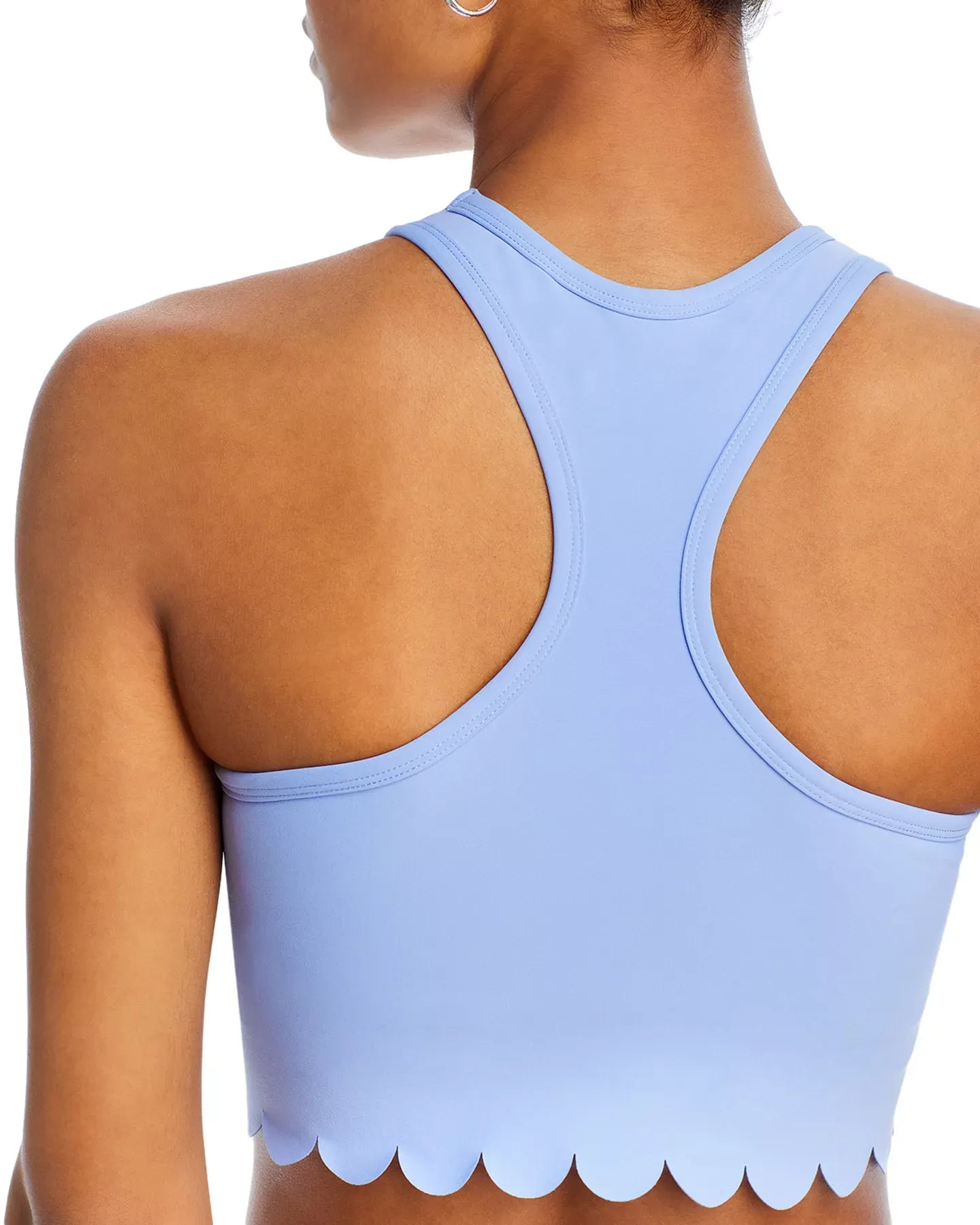 AQUA Scallop Hem Crop Top - Exclusive