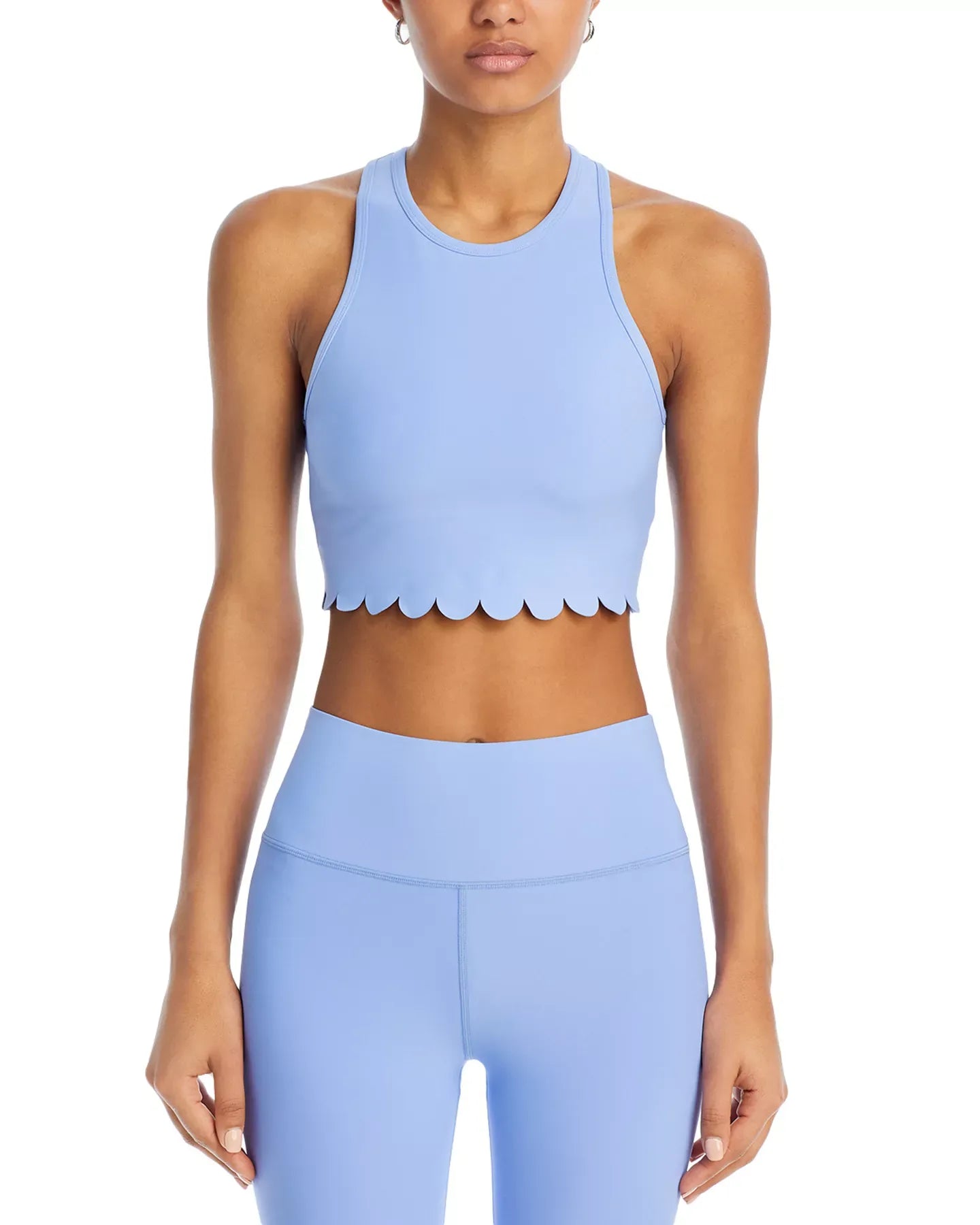 AQUA Scallop Hem Crop Top - Exclusive