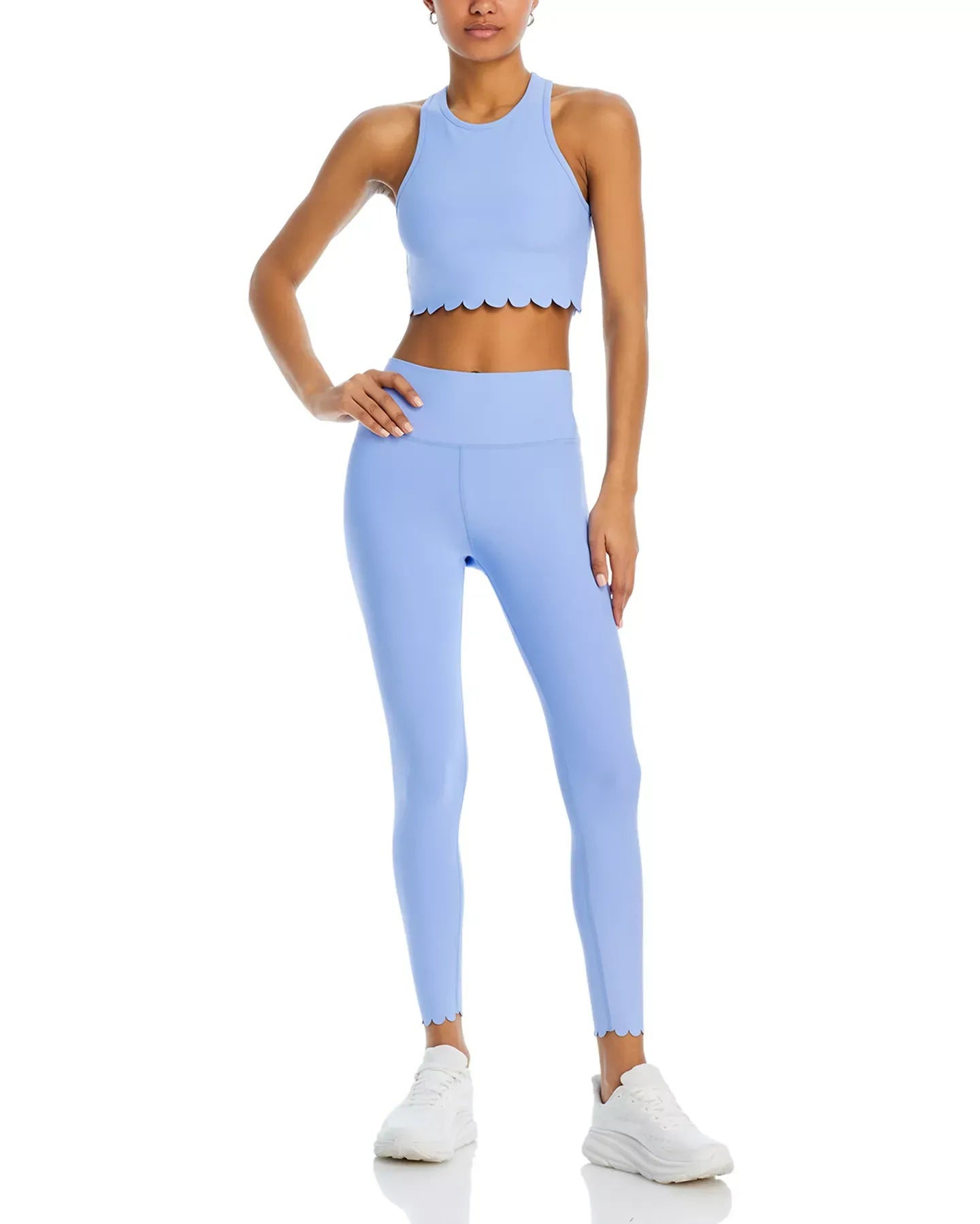 AQUA Scallop Hem Crop Top - Exclusive