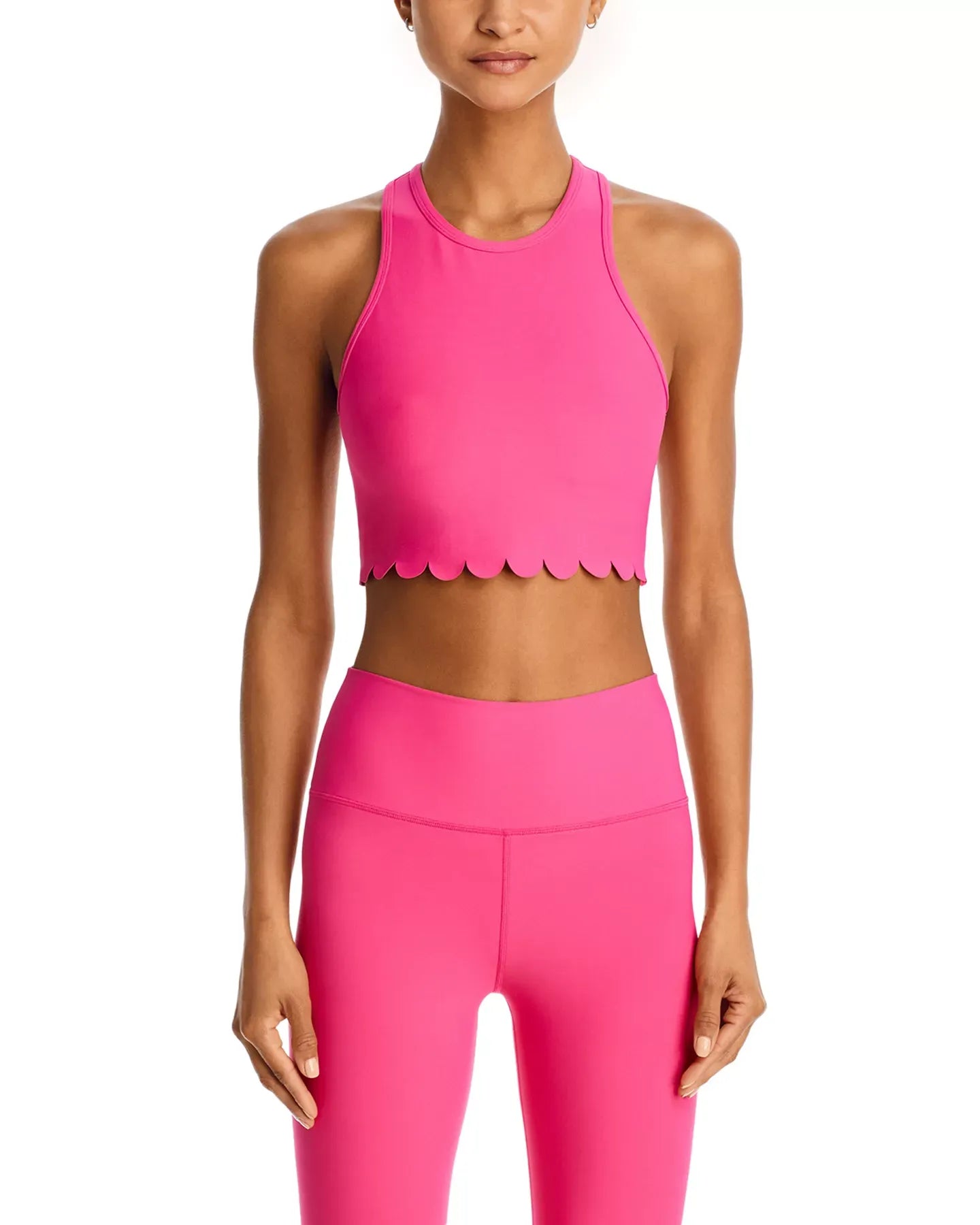 AQUA Scallop Hem Crop Top - Exclusive