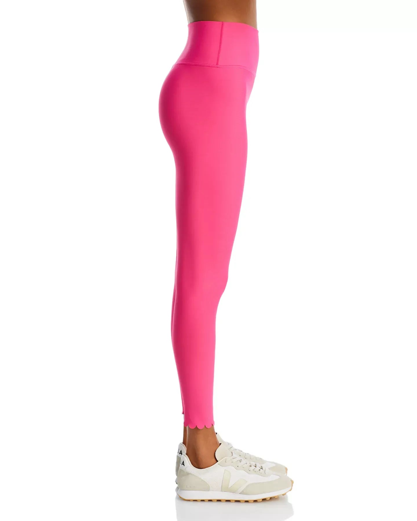 AQUA Scalloped Hem Leggings - Exclusive Pants