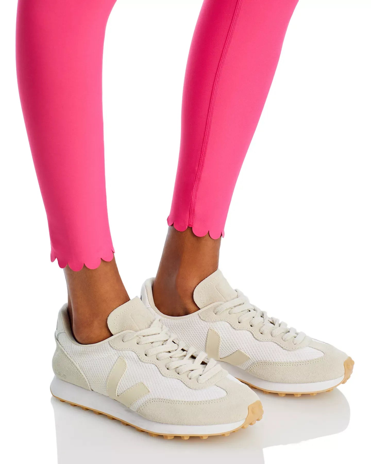 AQUA Scalloped Hem Leggings - Exclusive Pants