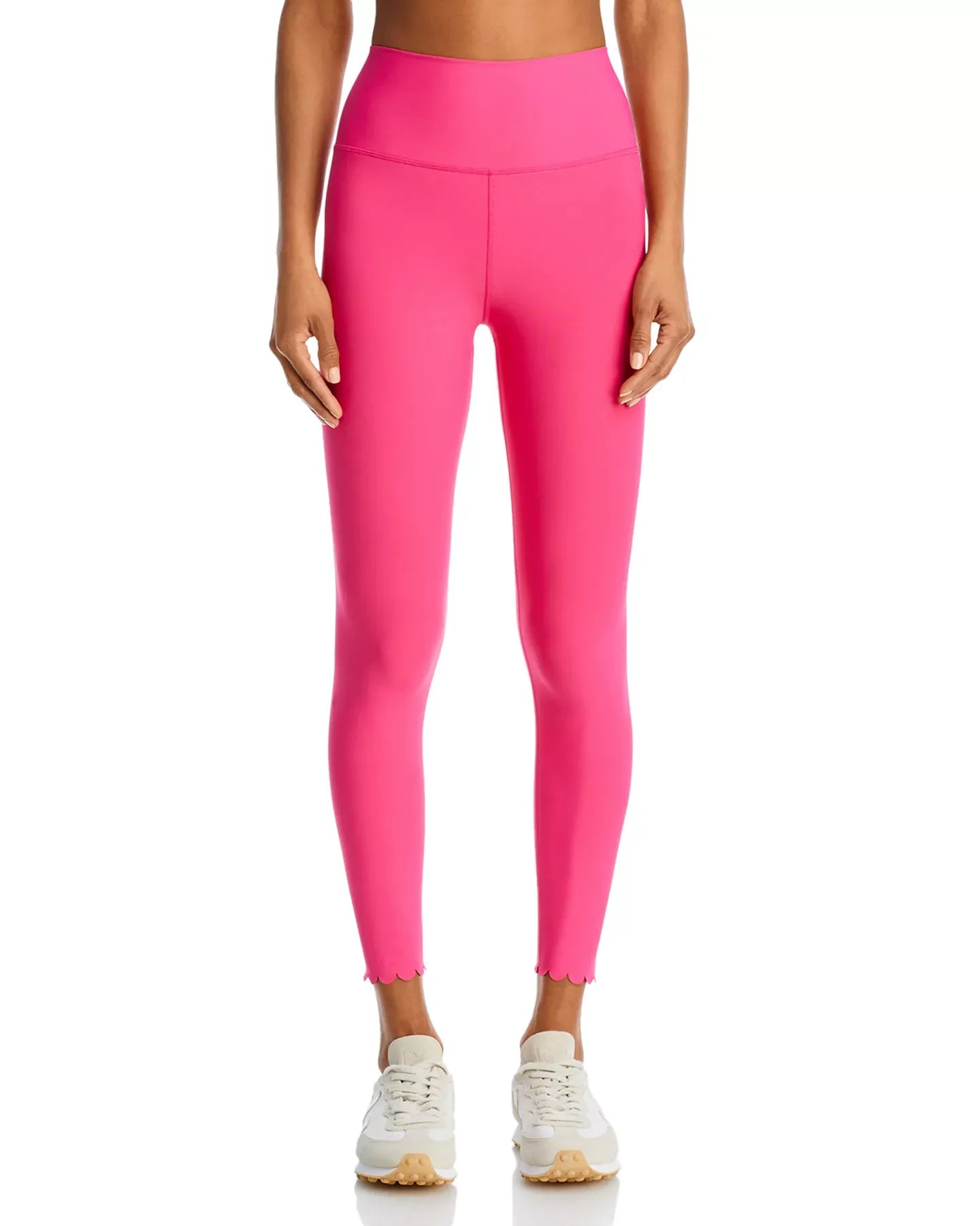 AQUA Scalloped Hem Leggings - Exclusive Pants