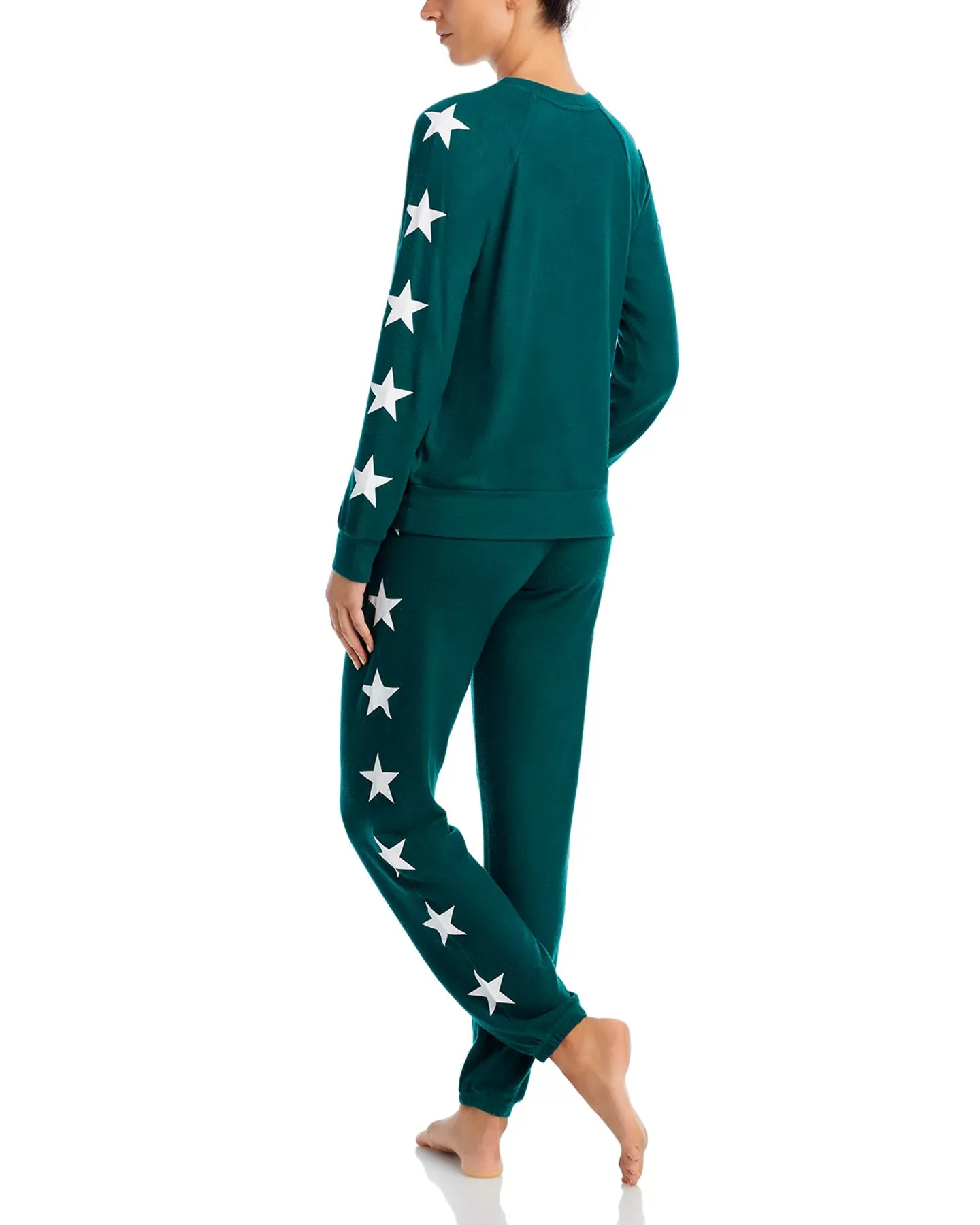 AQUA Long Sleeve Star Print Pajama Set - Exclusive Sleepwear