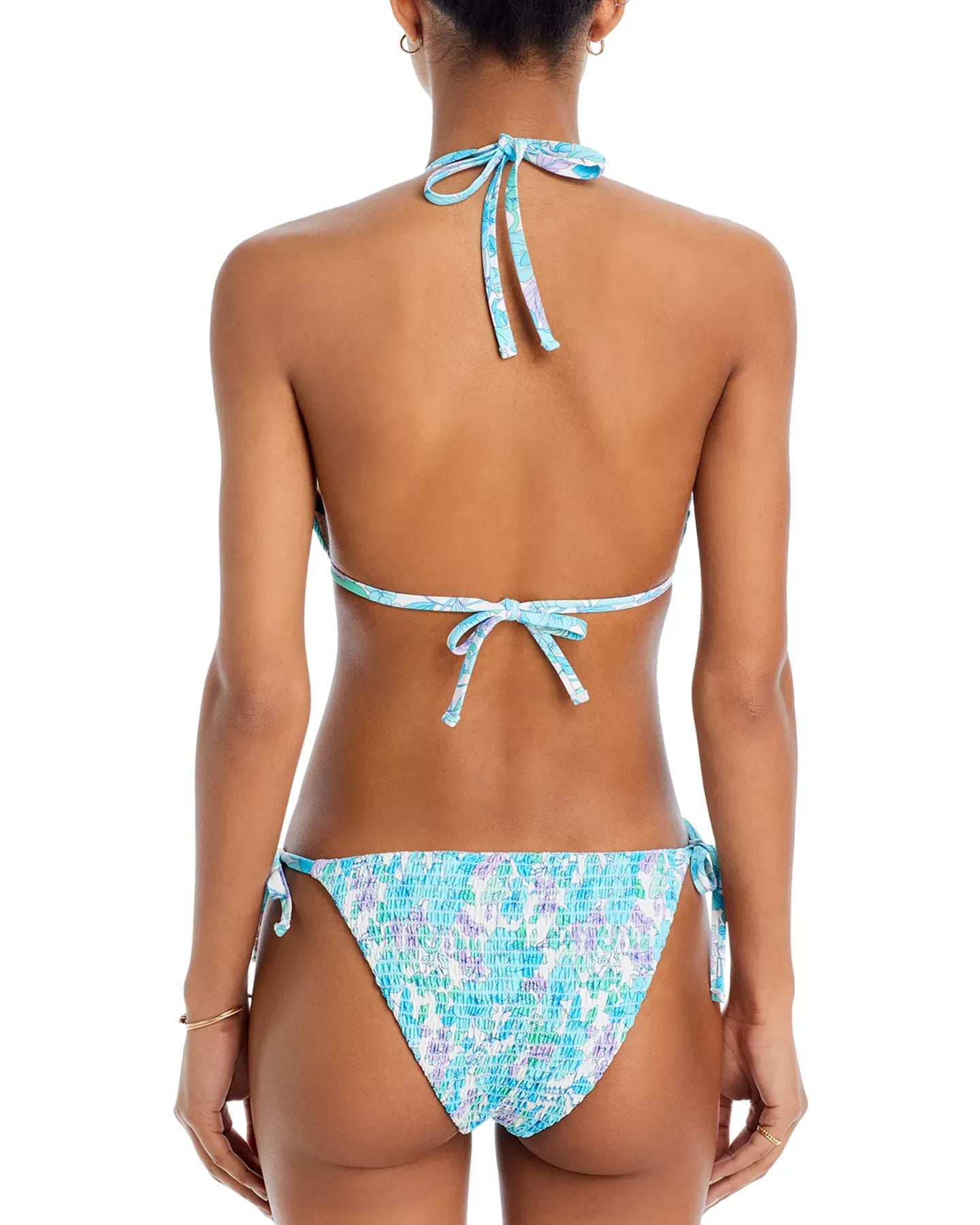 AQUA Smocked Side Tie Bikini Bottom - Exclusive Swimsuit
