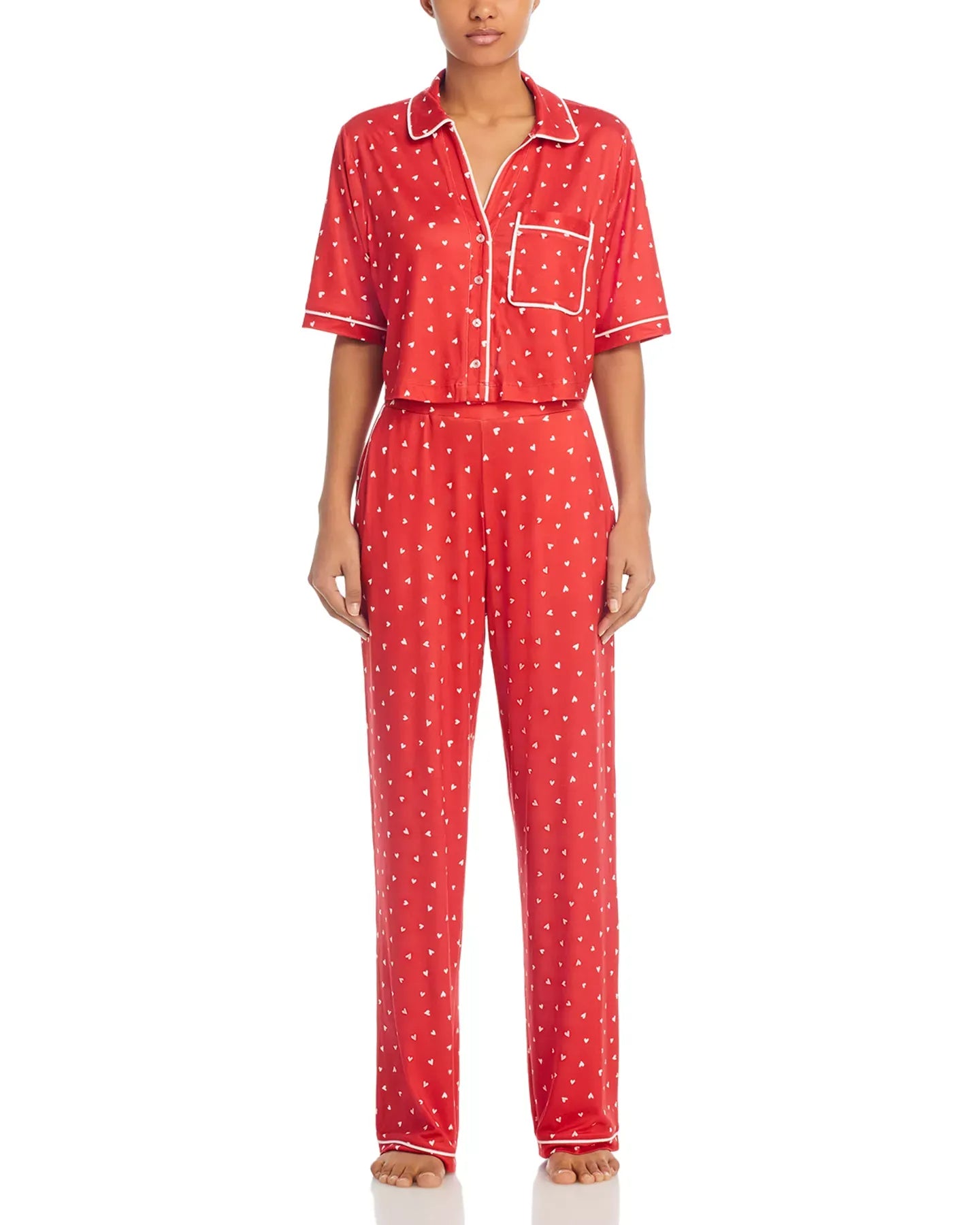 AQUA Boxy Shirt & Wide Leg Pajama Set - Exclusive Sleepwear