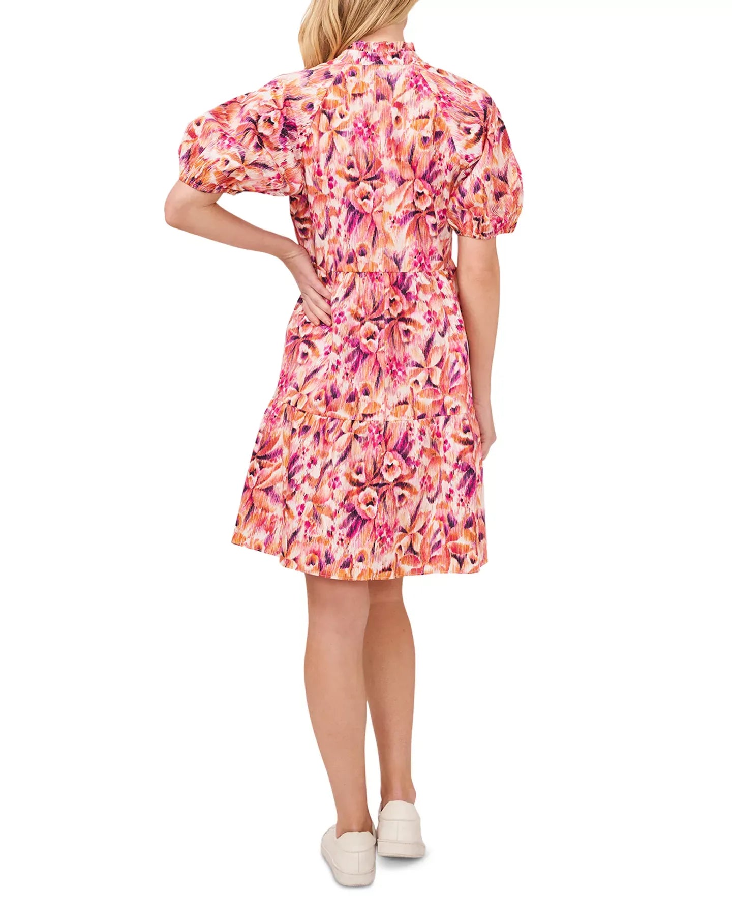 CeCe Split Neck Babydoll Dress