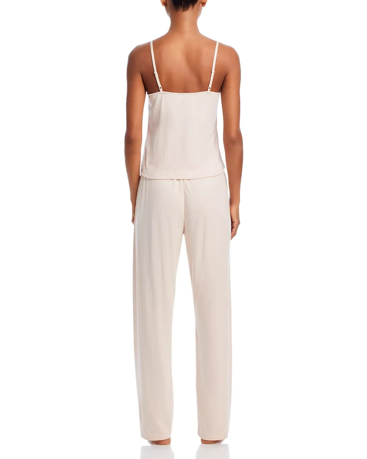 AQUA Pointelle Camisole & Long Pajama Set - Exclusive Sleepwear