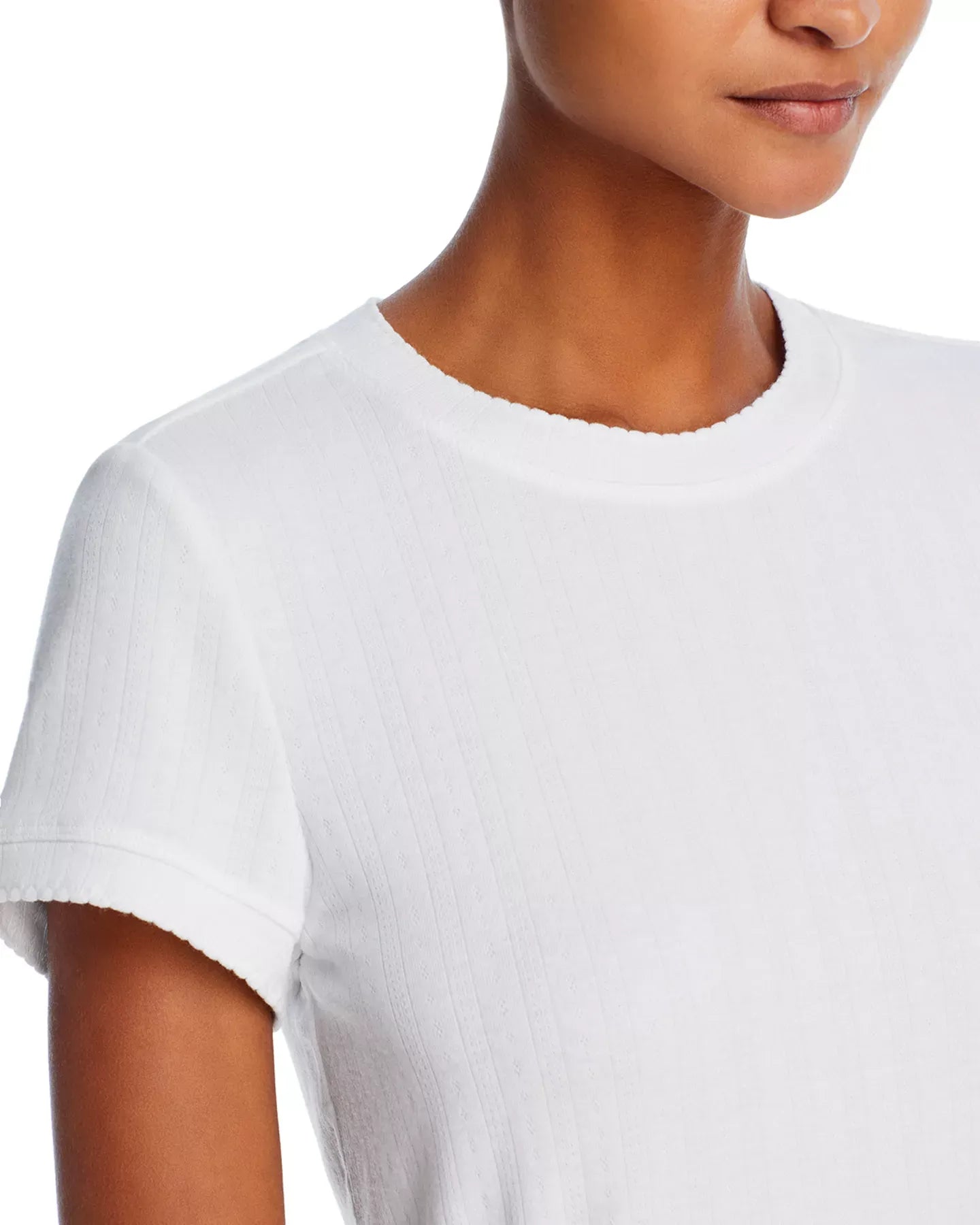 AQUA Pointelle Crewneck Pajama Set - Exclusive Sleepwear