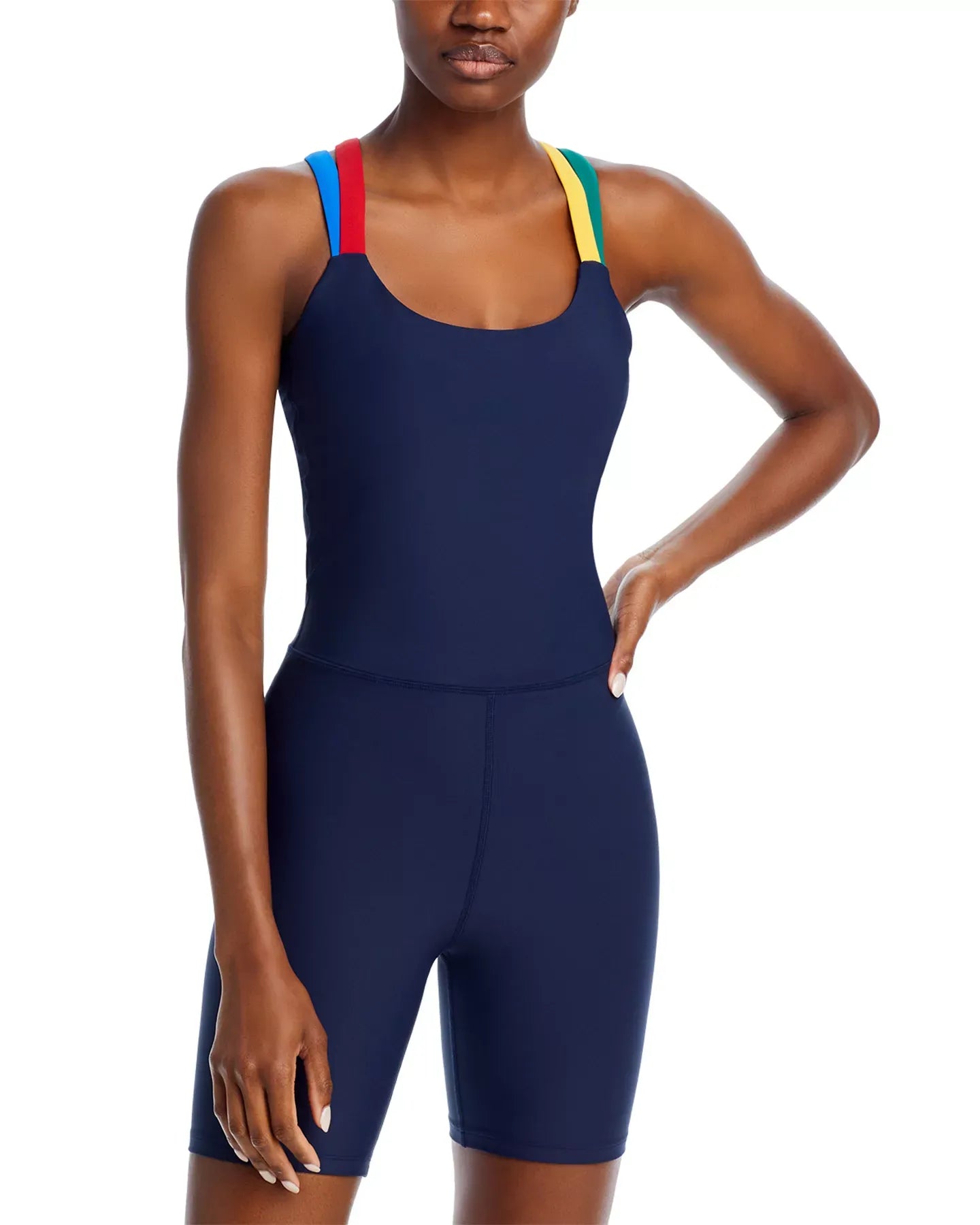 AQUA Strappy Back 7" Short Unitard - Exclusive Jumpsuits