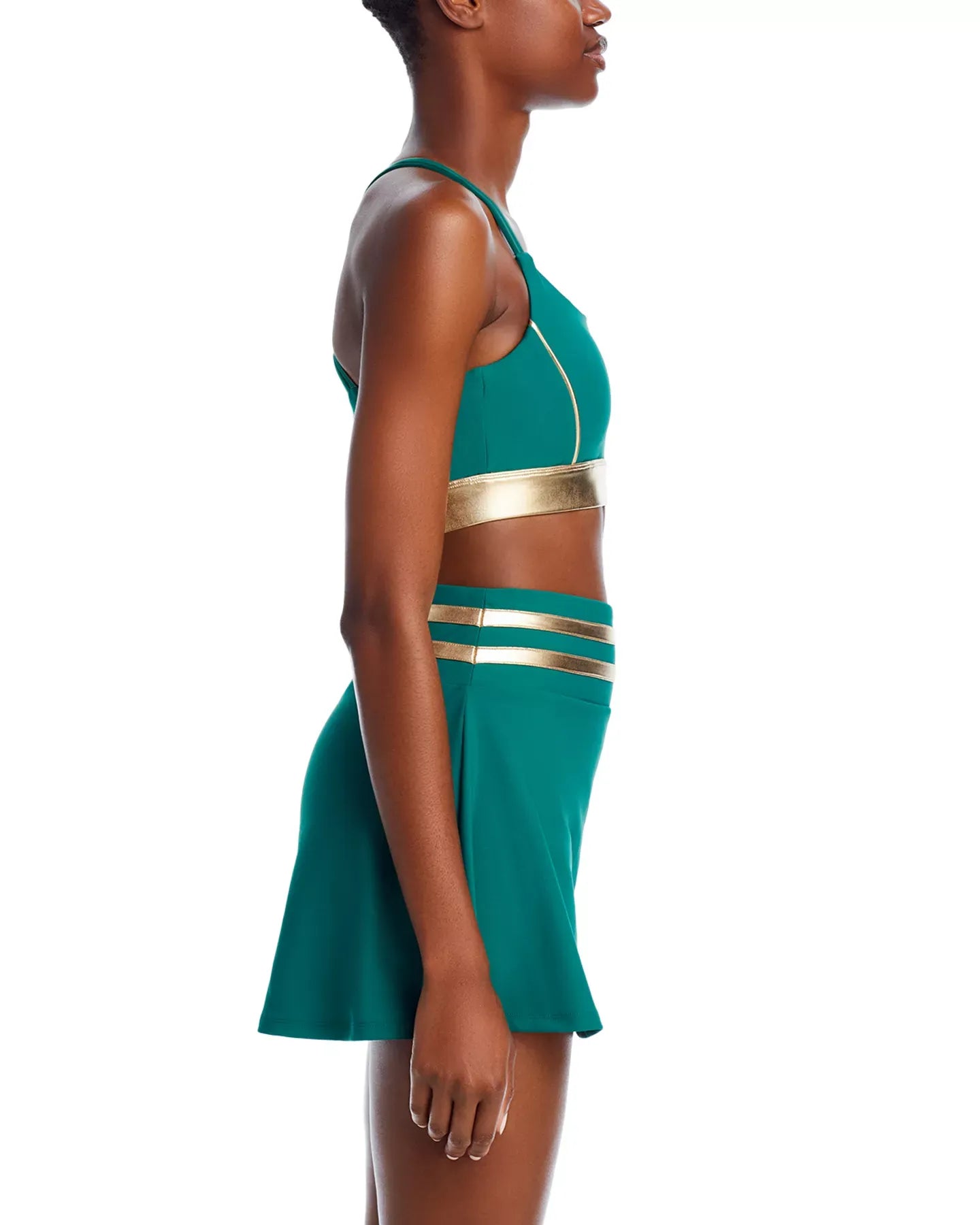 AQUA Metallic Contrast Sports Bra - Exclusive