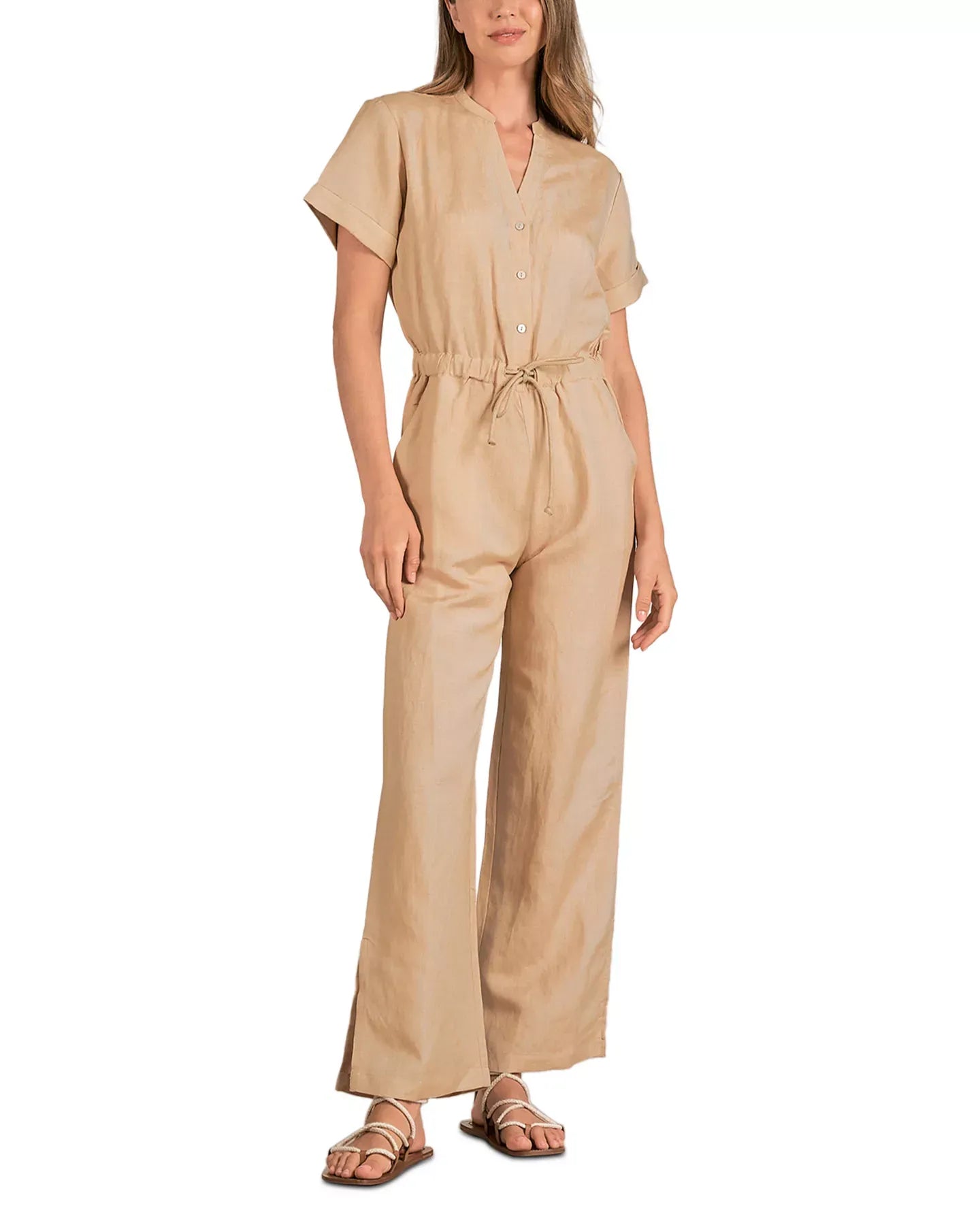 Elan Drawstring Waist Jumpsuit Jumpsuits
