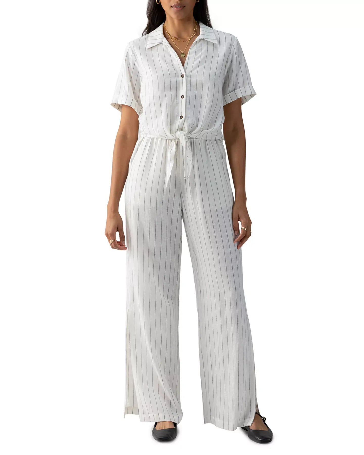 Sanctuary Ocean Tie Front Shirt Top