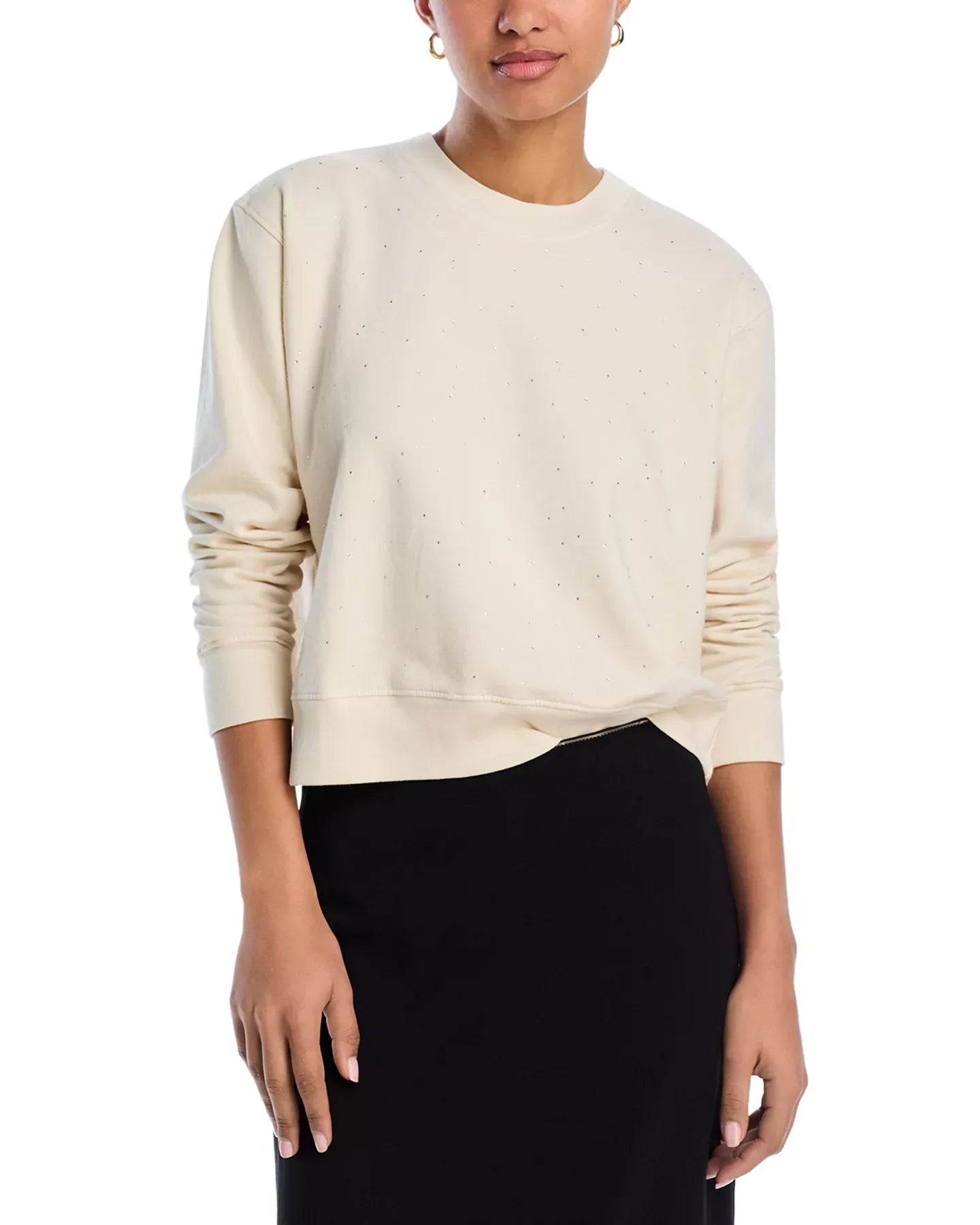 AQUA Sophia Crystal Embellished Sweatshirt