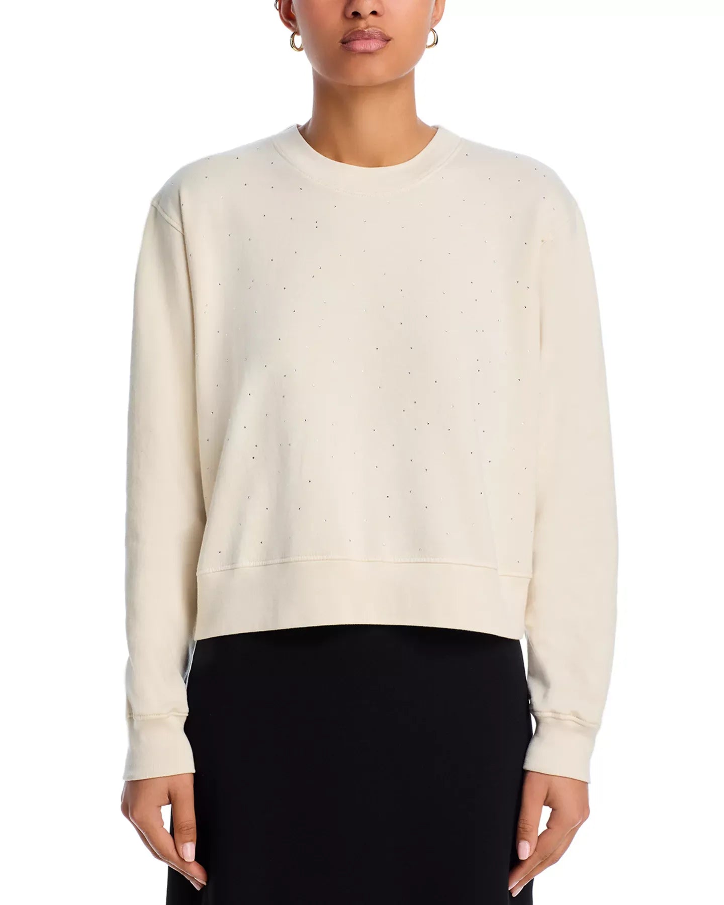 AQUA Sophia Crystal Embellished Sweatshirt