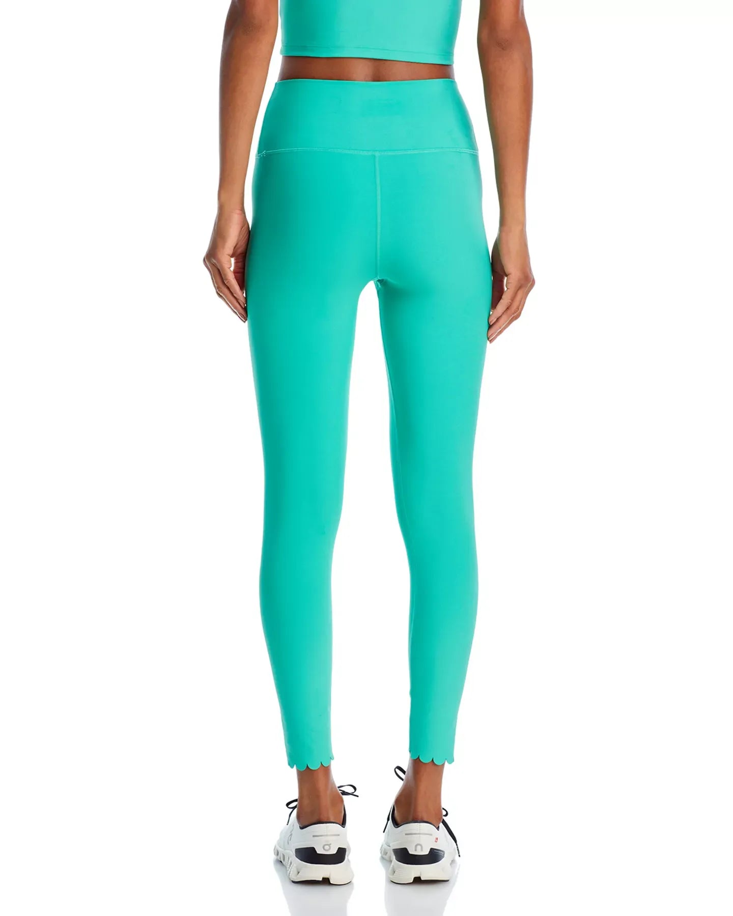 AQUA Scalloped Hem Leggings - Exclusive Pants