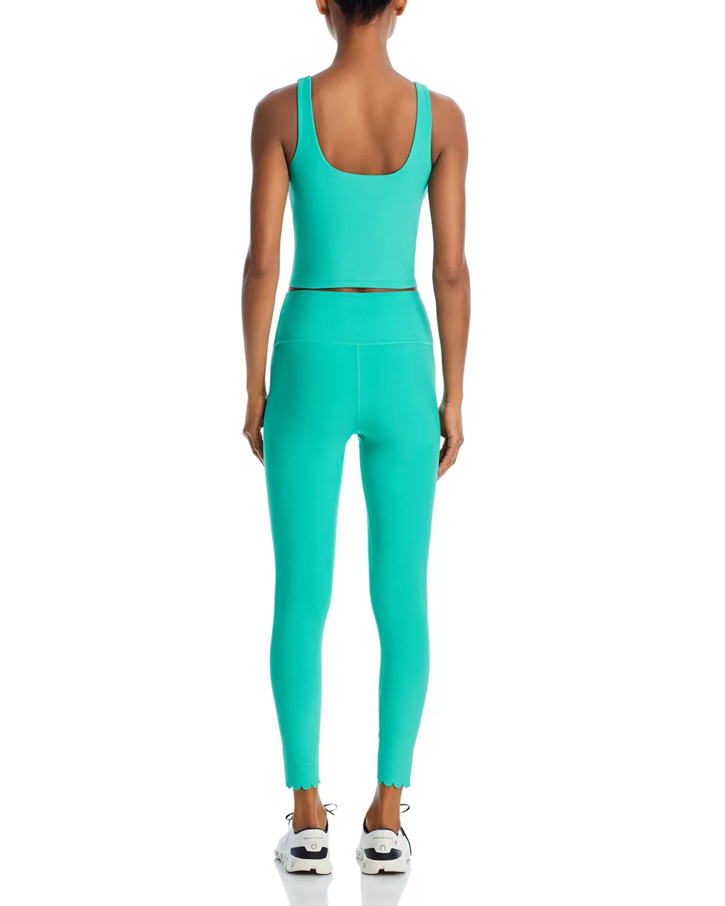 AQUA Scalloped Hem Leggings - Exclusive Pants