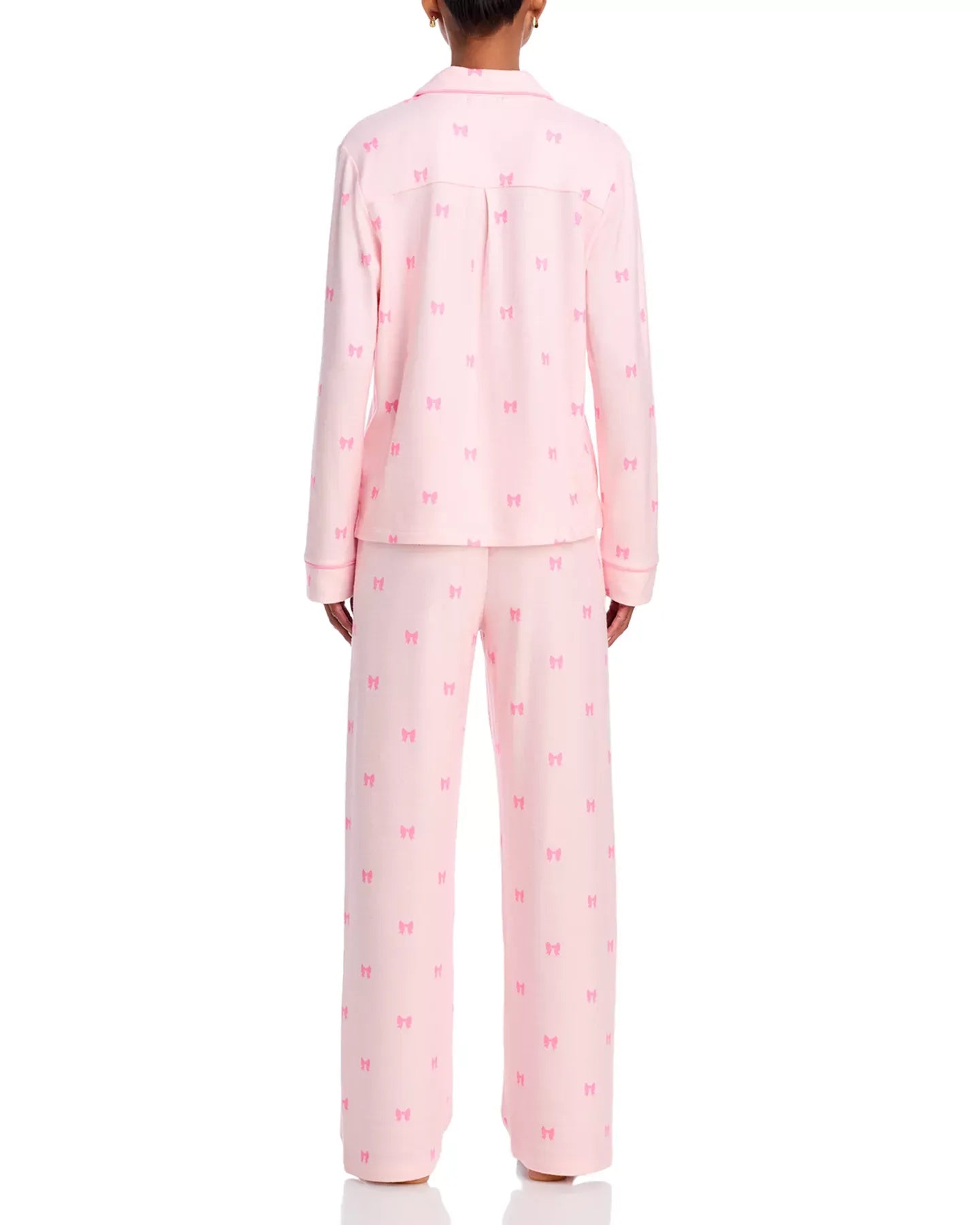 AQUA Peachy Notch Collar Pajama Set - Exclusive Sleepwear