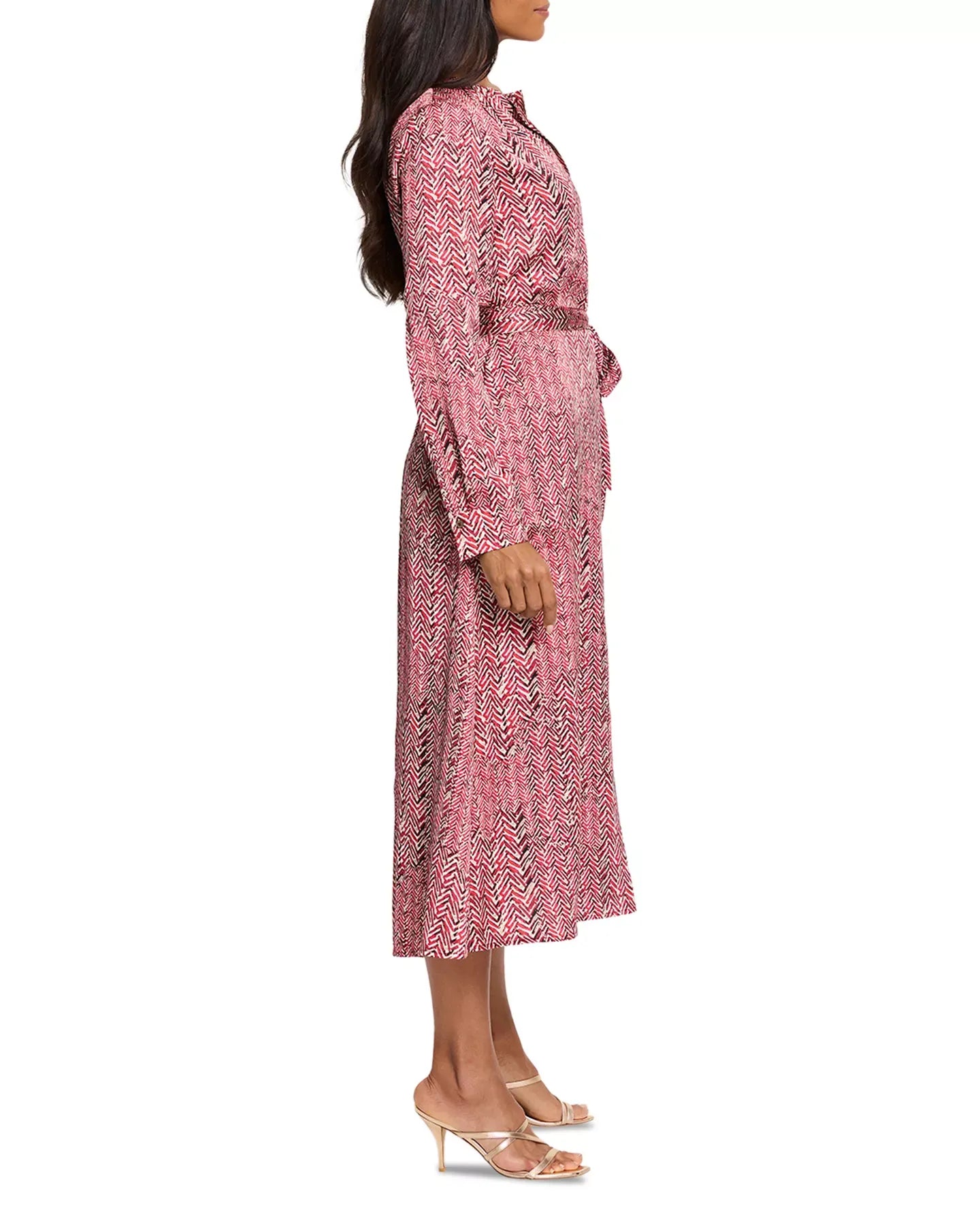 NIC+ZOE Herringbone Print Shirt Dress