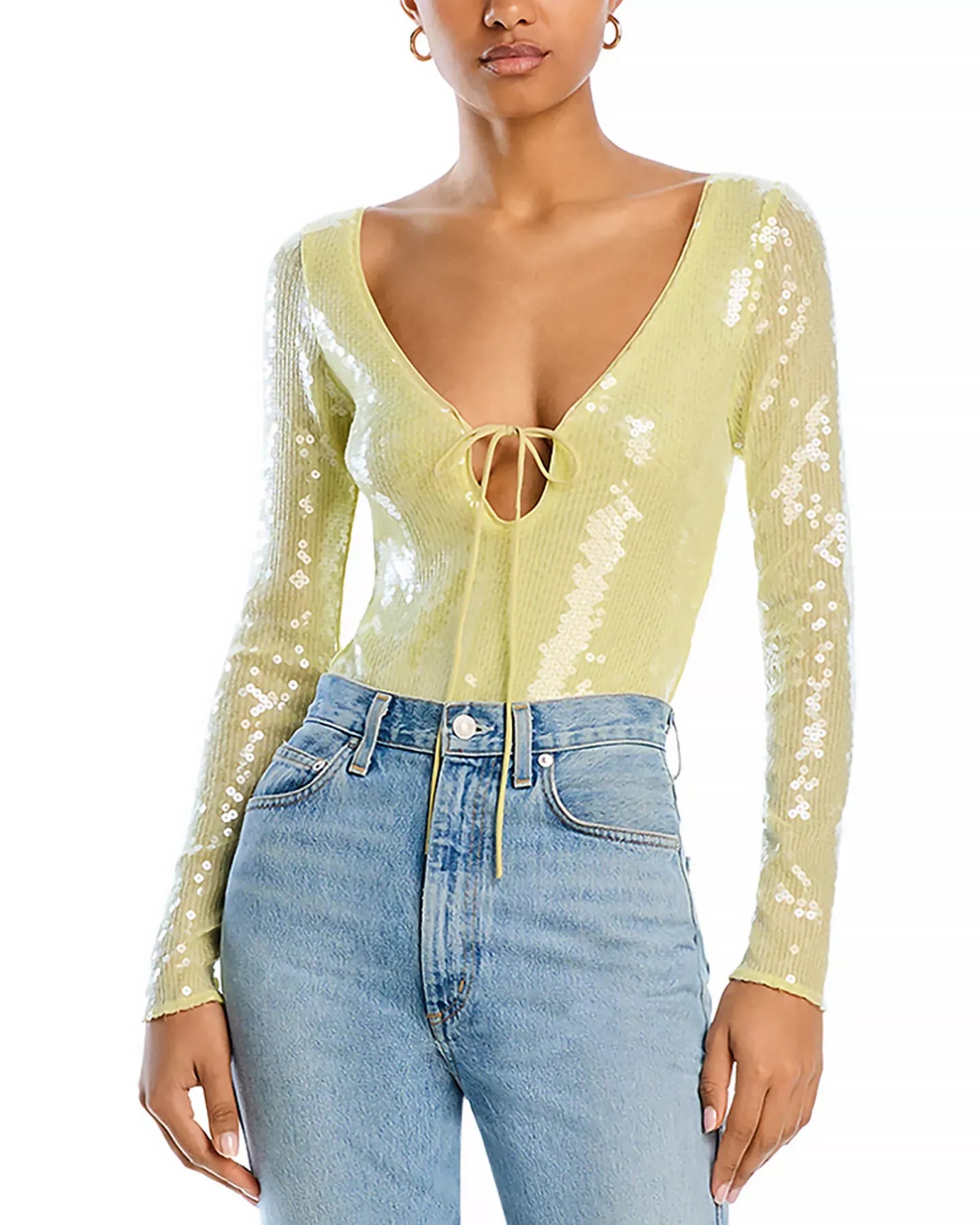 Bardot Verona Sequined Bodysuit Top