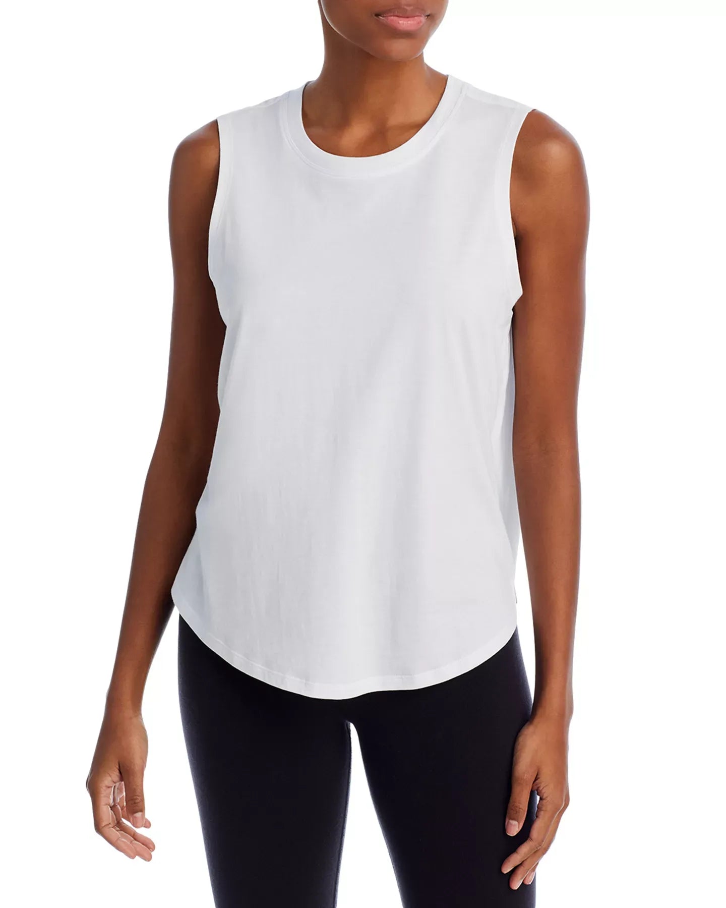 AQUA Scallop Hem Tank Top - Exclusive