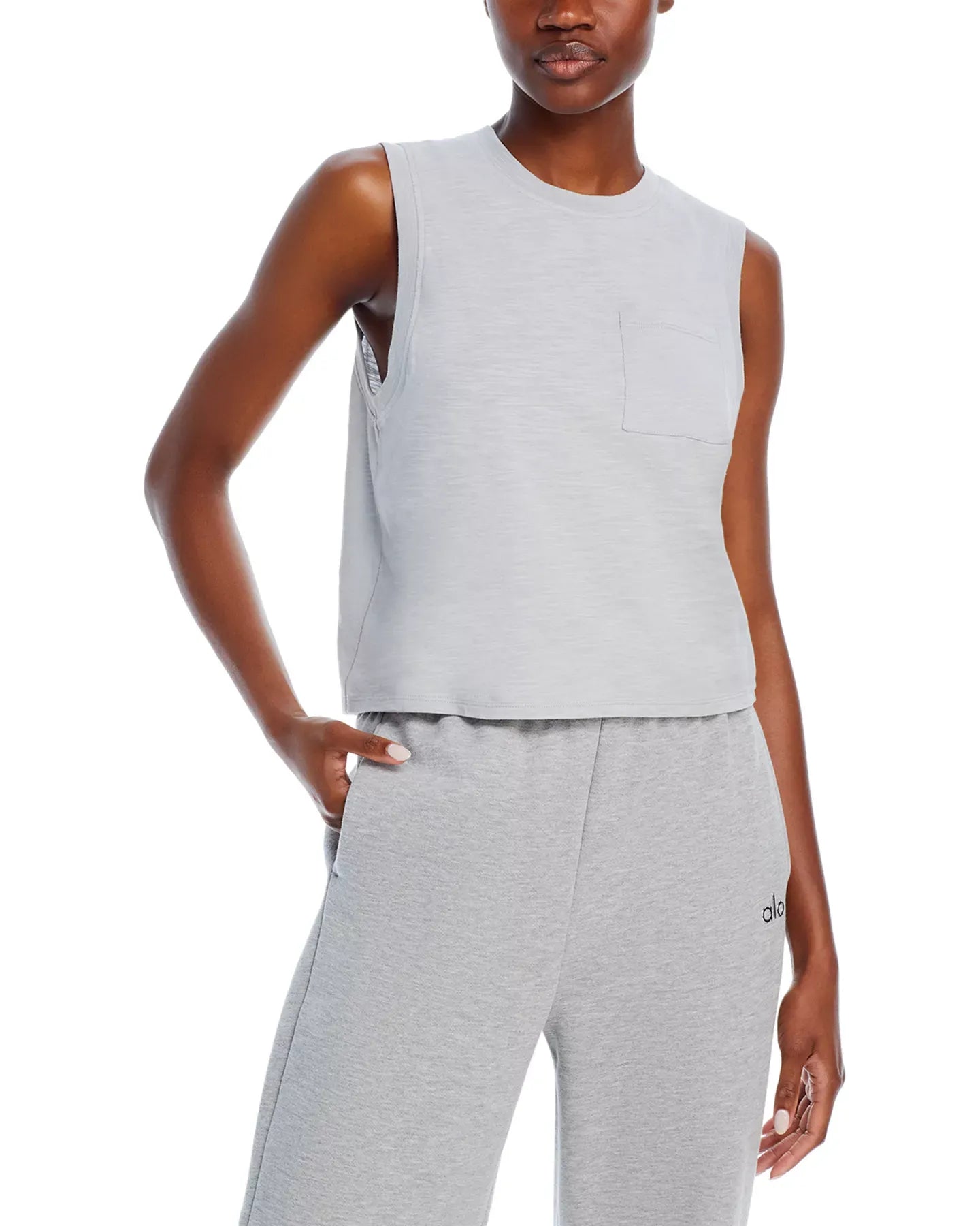 AQUA Slub Jersey Muscle Tank - Exclusive Top