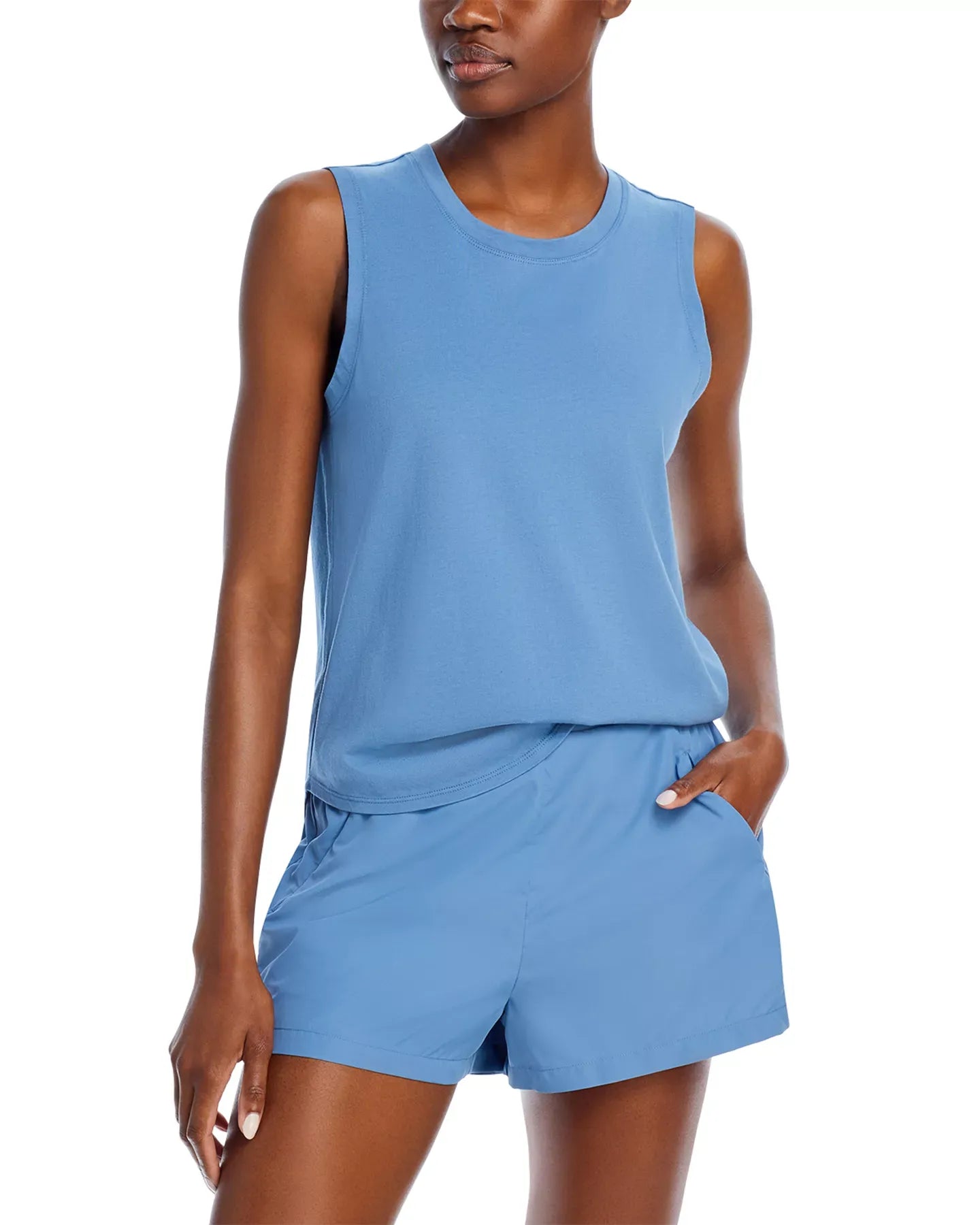 AQUA Scallop Hem Tank Top - Exclusive