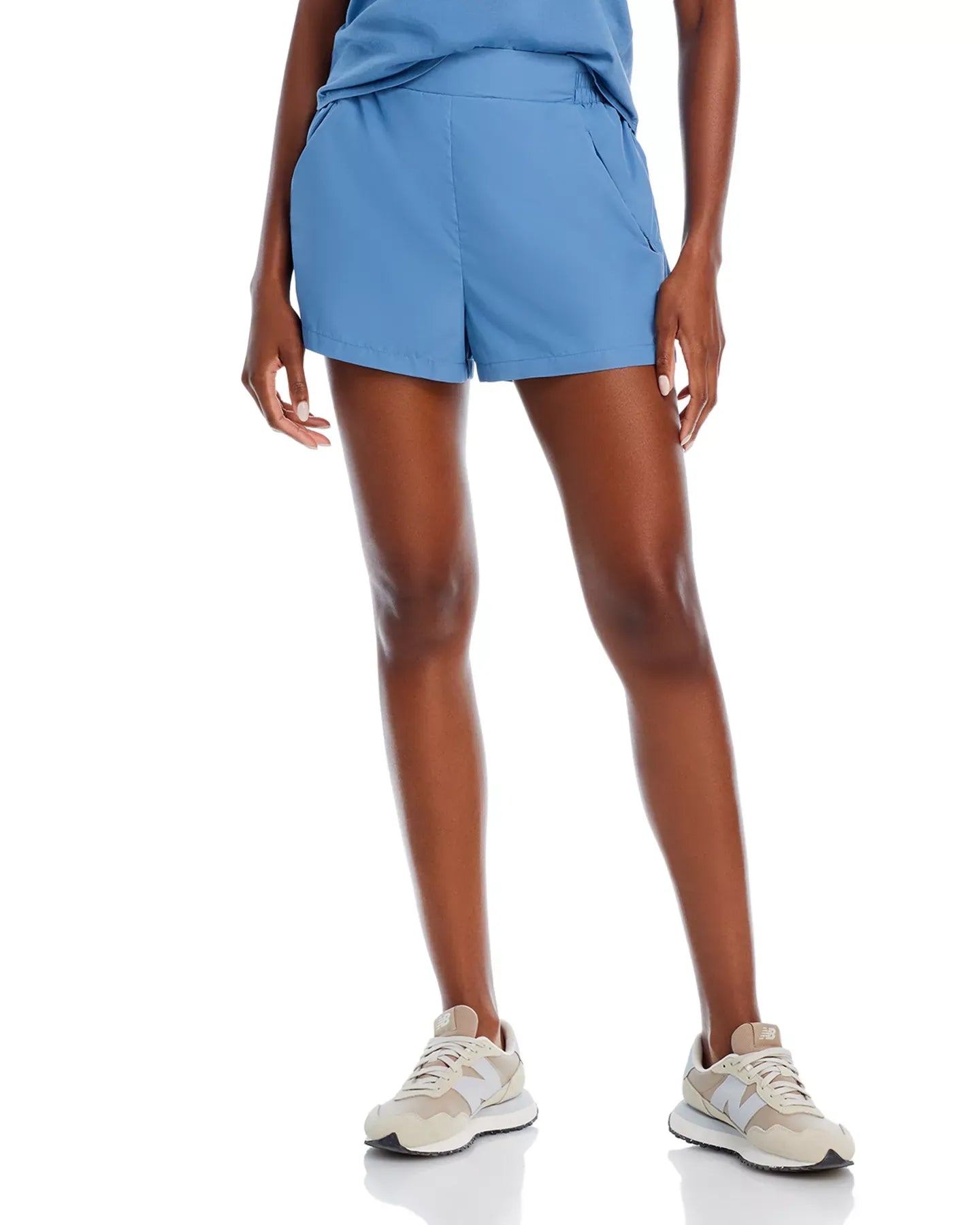 AQUA Flat Front Windbreaker Shorts - Exclusive