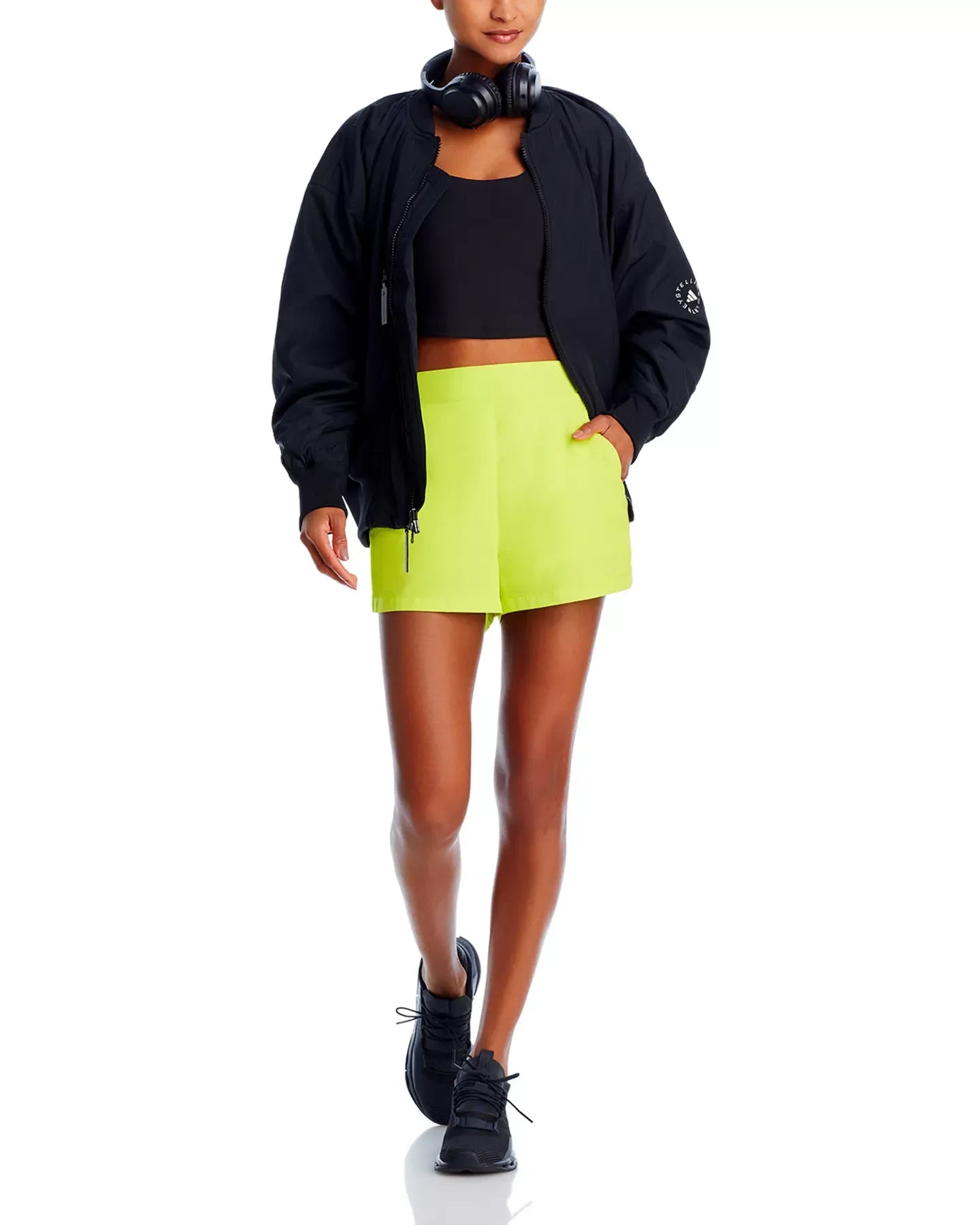 AQUA Flat Front Windbreaker Shorts - Exclusive