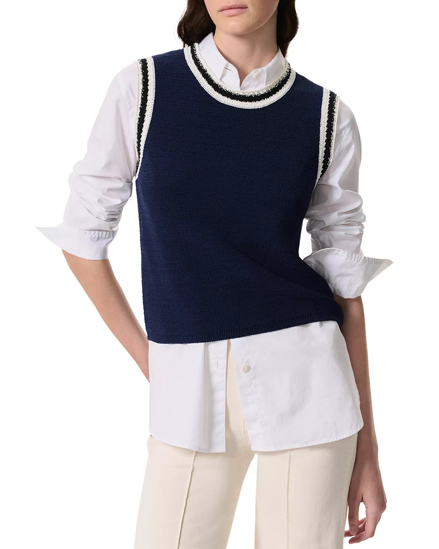 rag & bone Meghan Contrast Stripe Vest Jacket