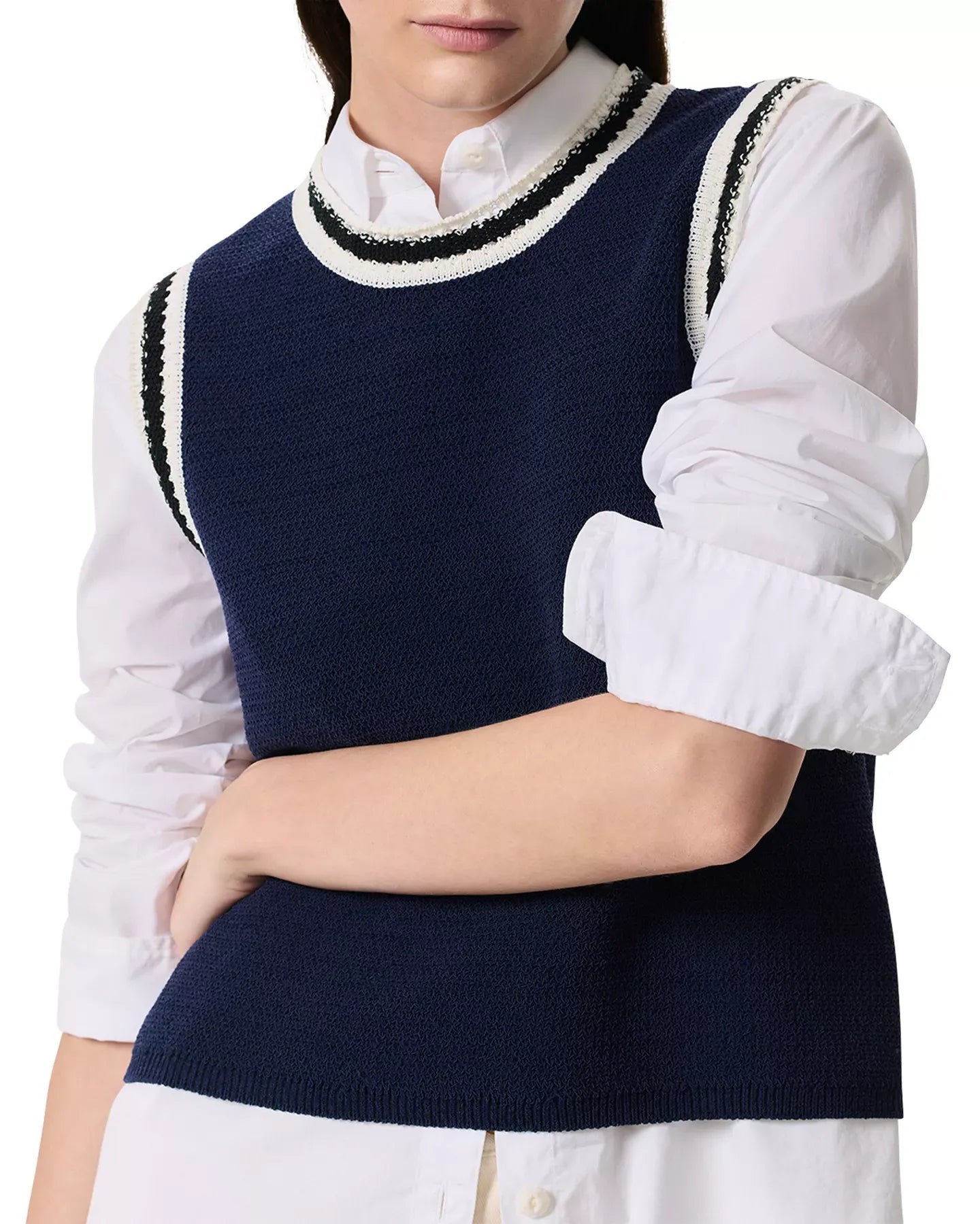 rag & bone Meghan Contrast Stripe Vest Jacket