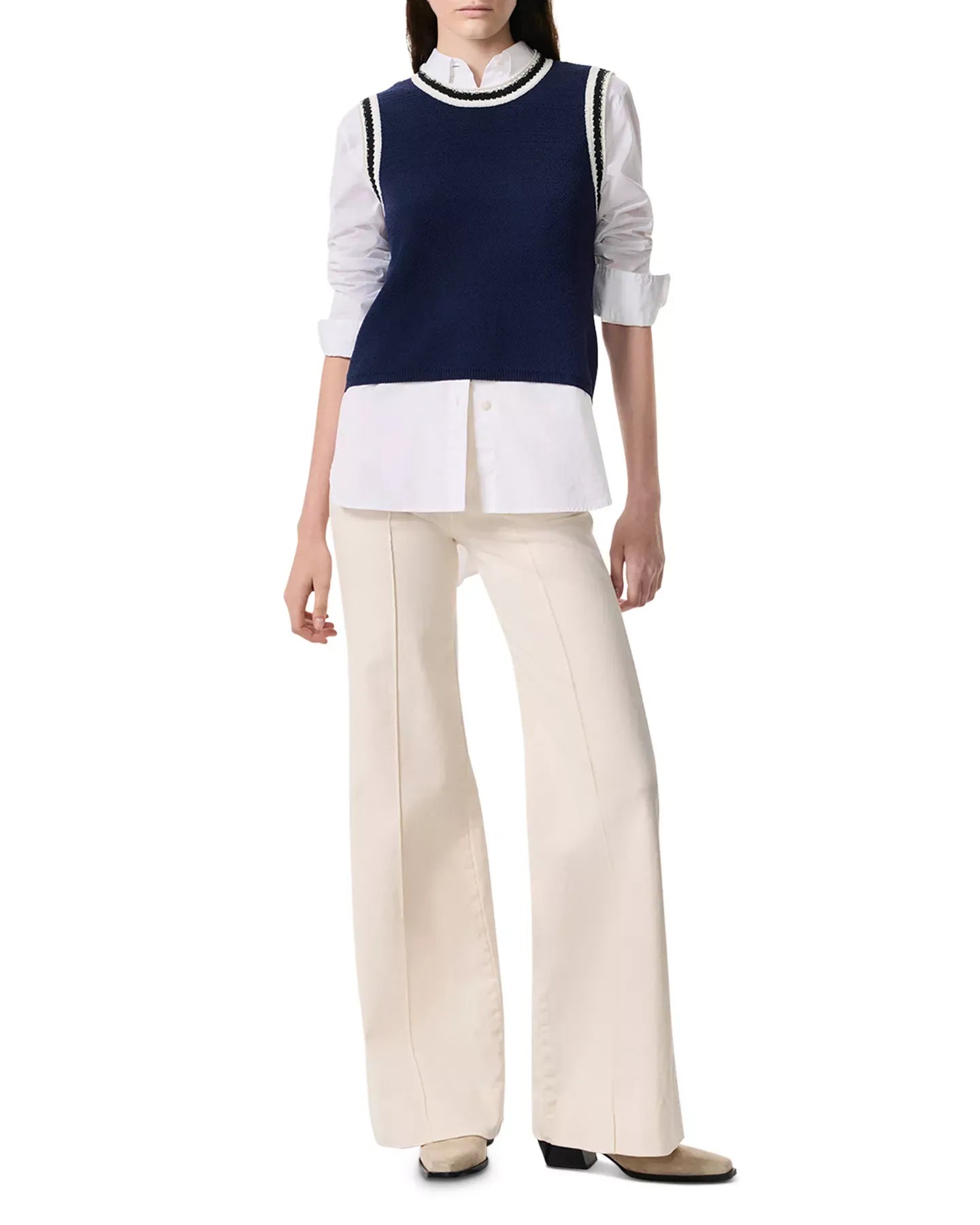 rag & bone Meghan Contrast Stripe Vest Jacket