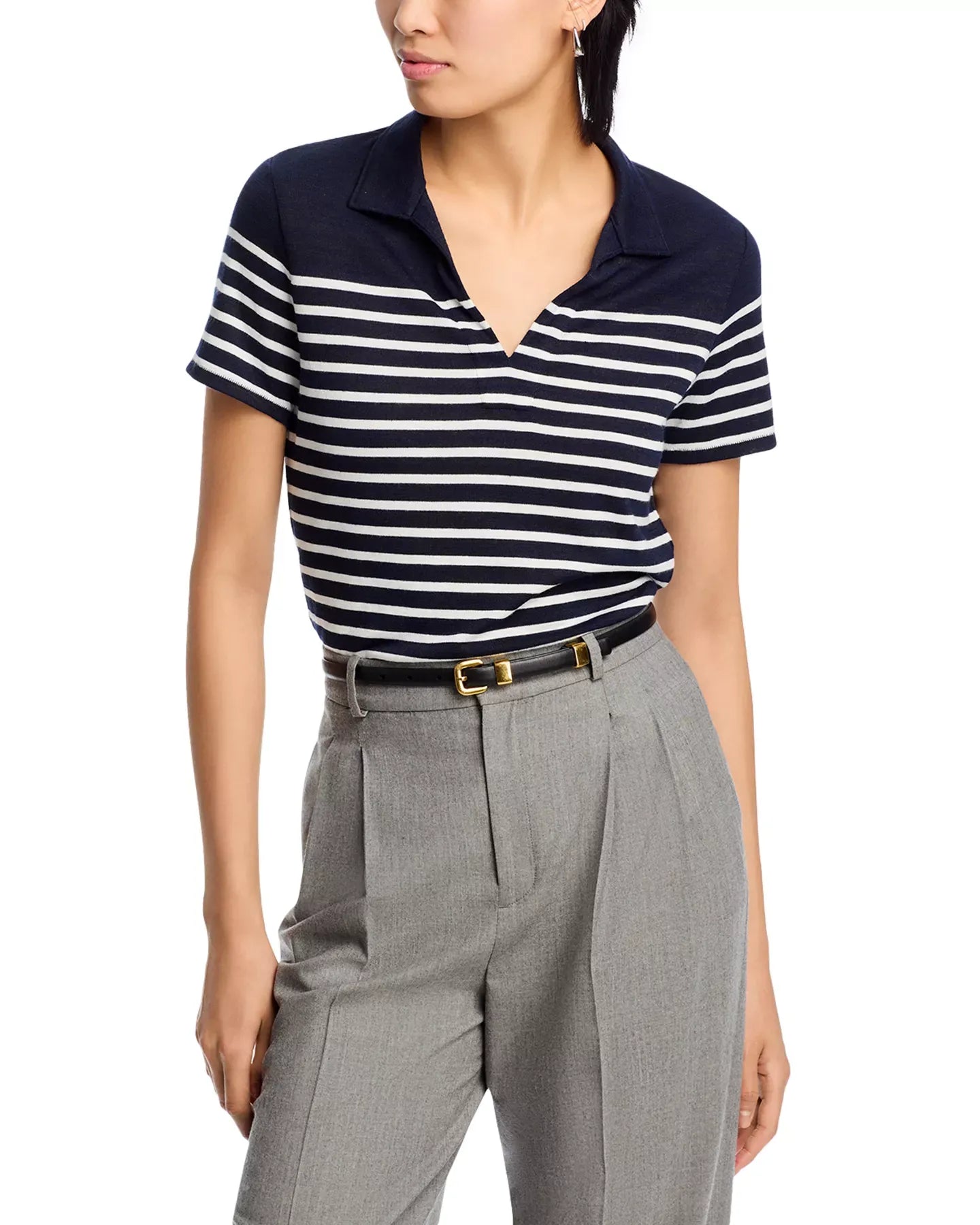 rag & bone The Knit Stripe Polo Top