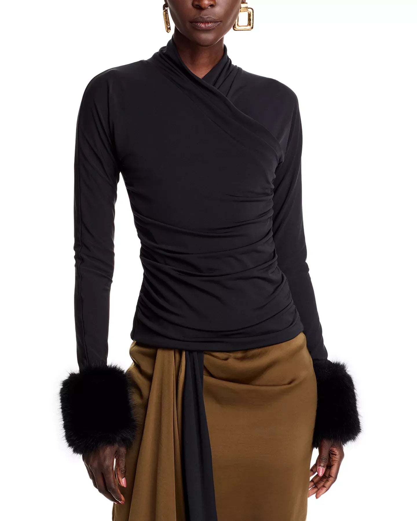 Adrienne Landau Faux Fur Cuff Top