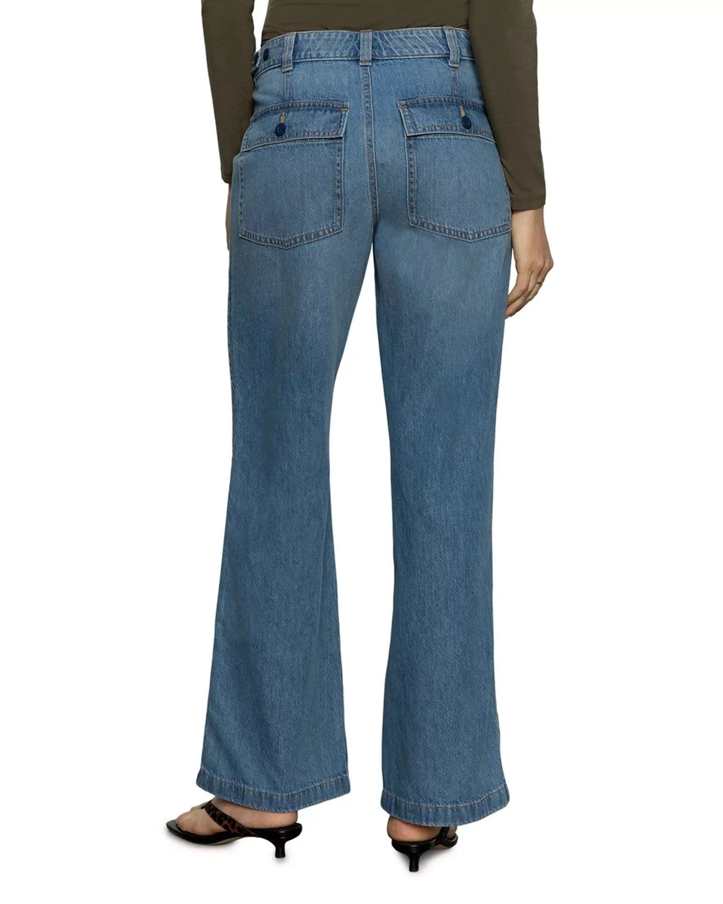 Sanctuary High Rise Wide Leg Straight Jeans in Starstruck