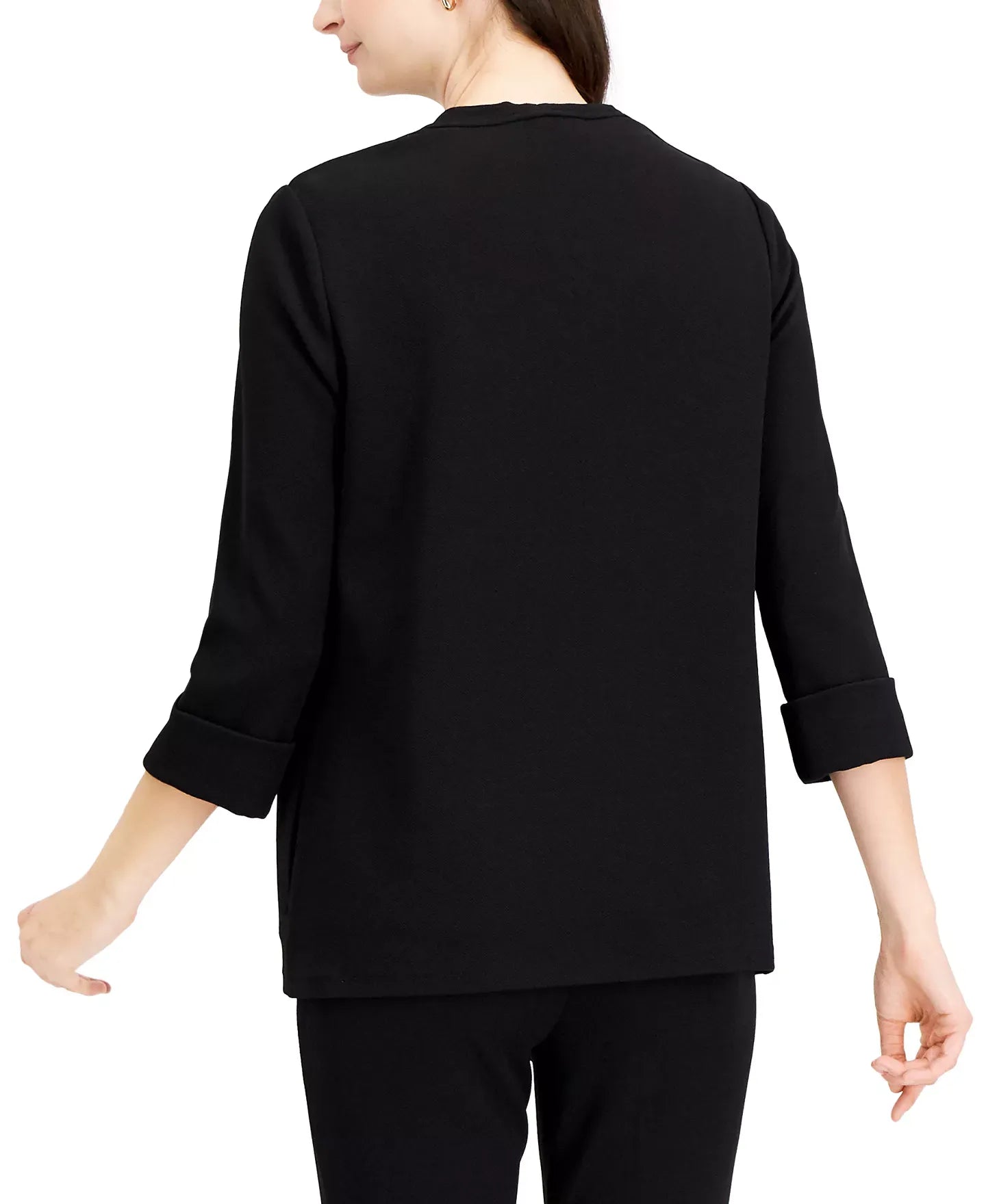 Kasper Open-Front Cardigan Jacket Sweater