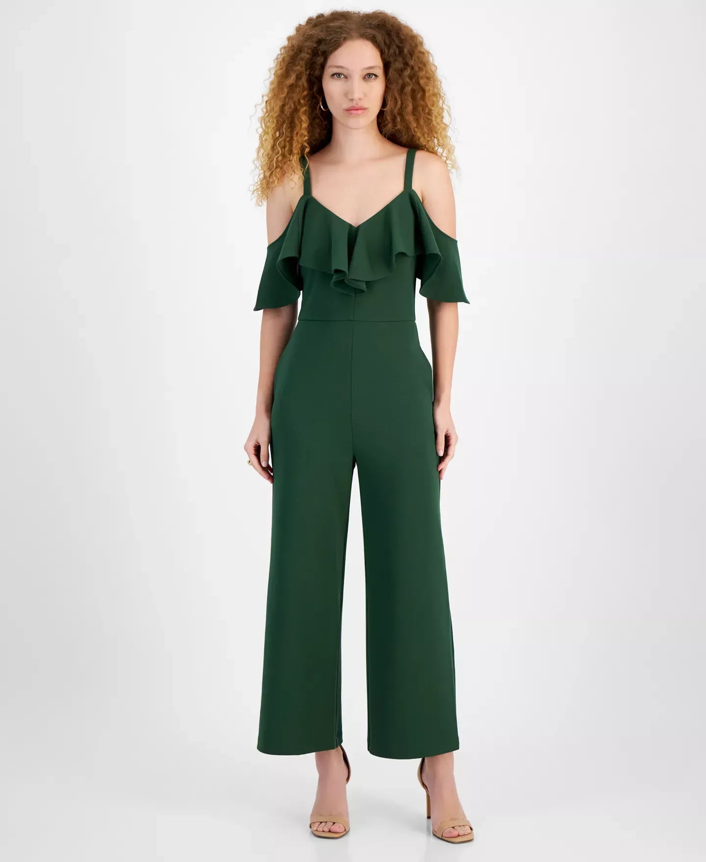 RACHEL Rachel Roy Women's Roma Ruffled Off-The-Shoulder Jumpsuit Pants