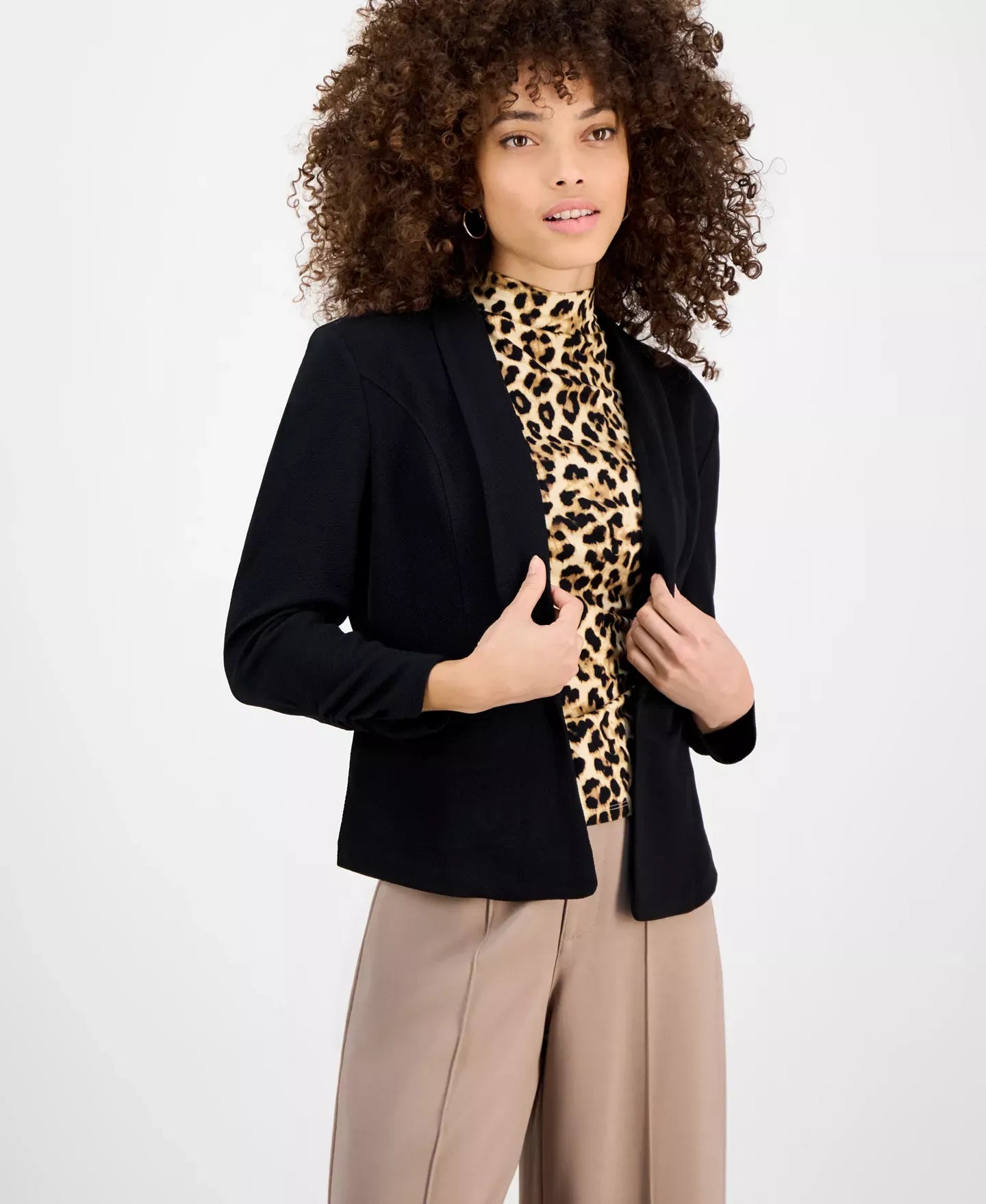 Bar III Petite 3/4-Sleeve Shawl-Collar Blazer