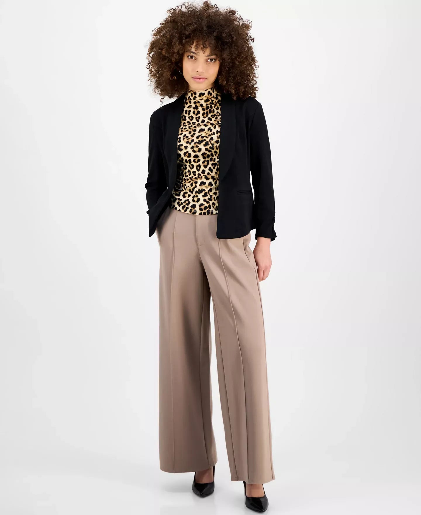 Bar III Petite 3/4-Sleeve Shawl-Collar Blazer