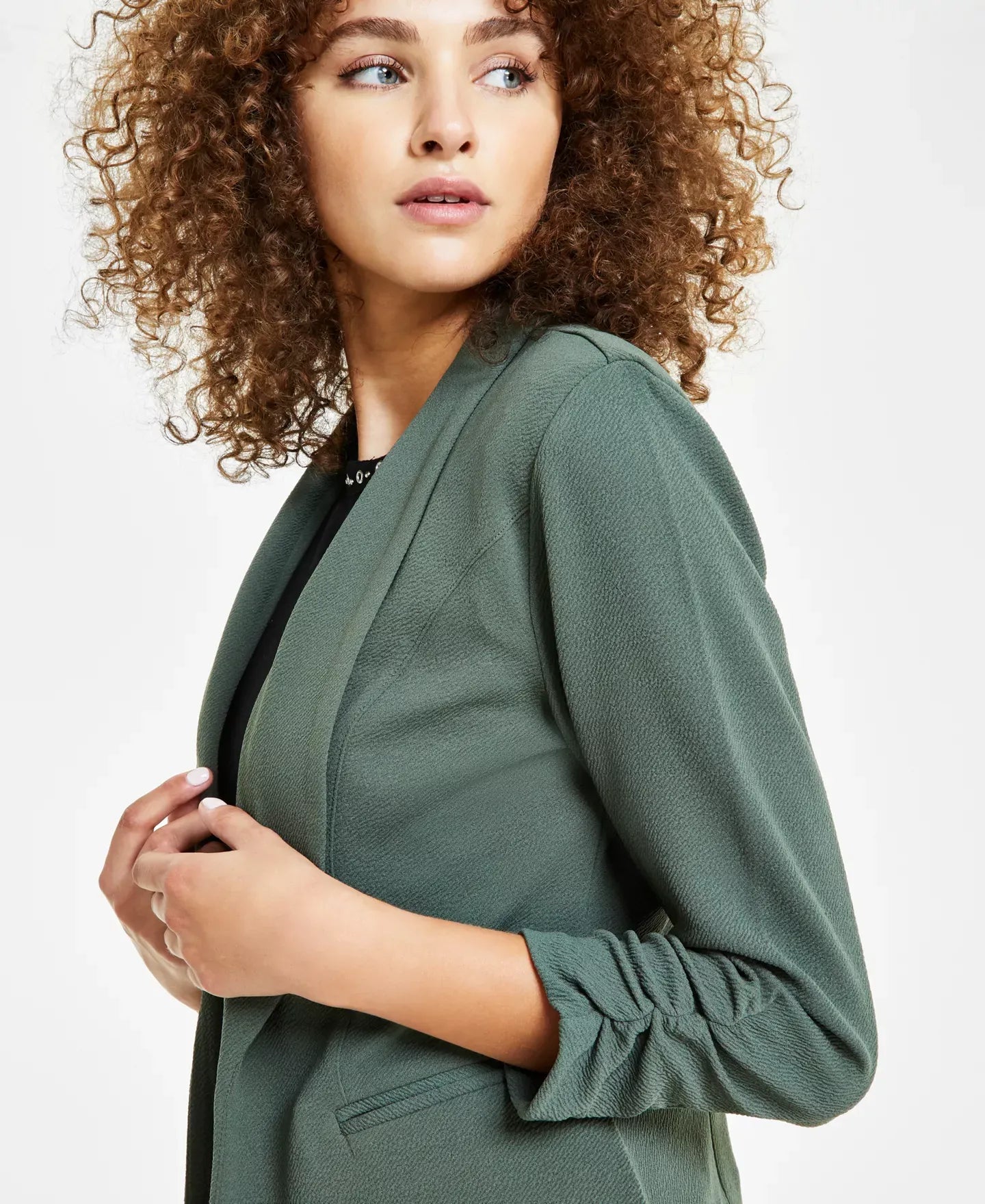 Bar III Petite 3/4-Sleeve Shawl-Collar Blazer