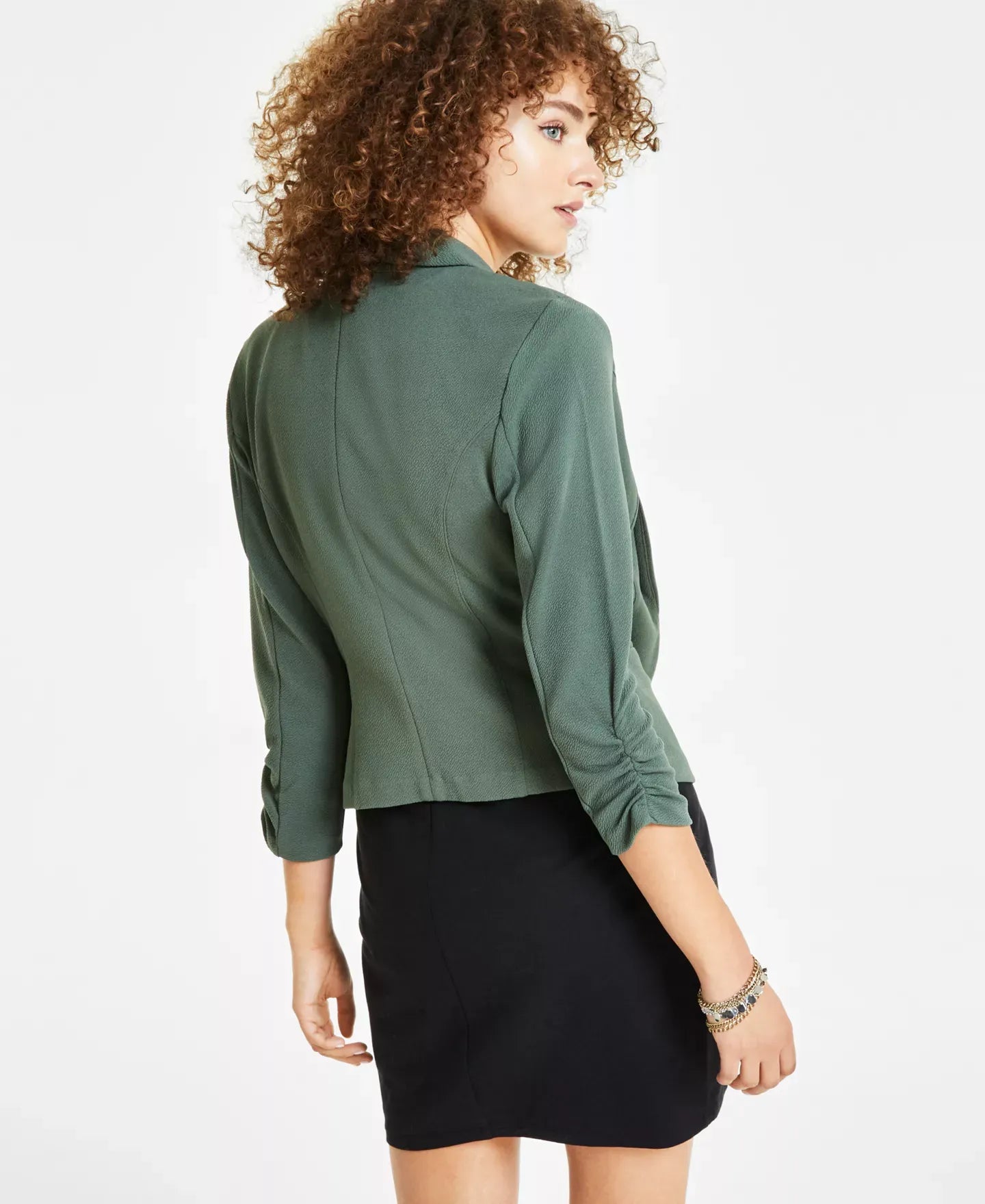 Bar III Petite 3/4-Sleeve Shawl-Collar Blazer