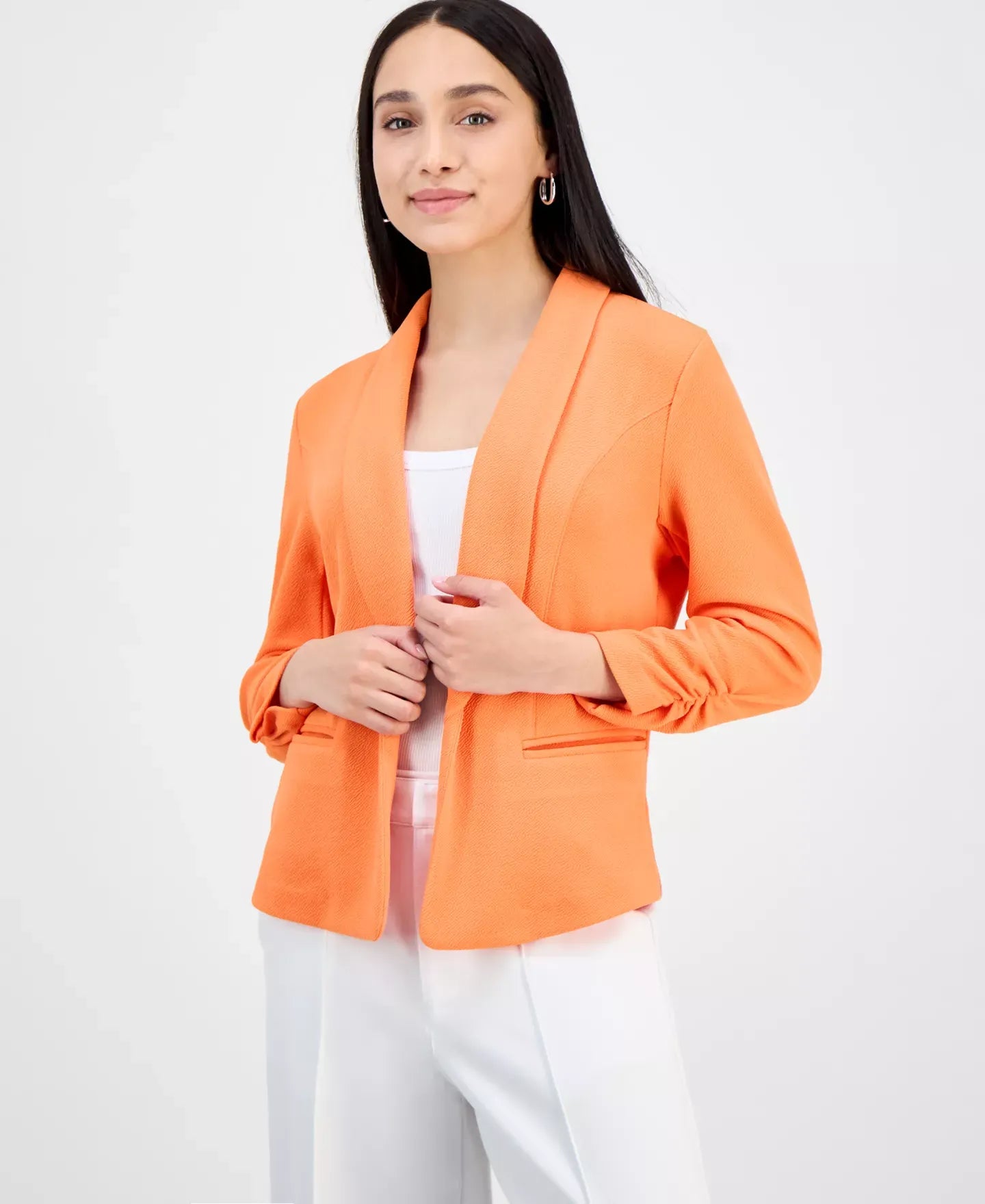 Bar III Petite 3/4-Sleeve Shawl-Collar Blazer