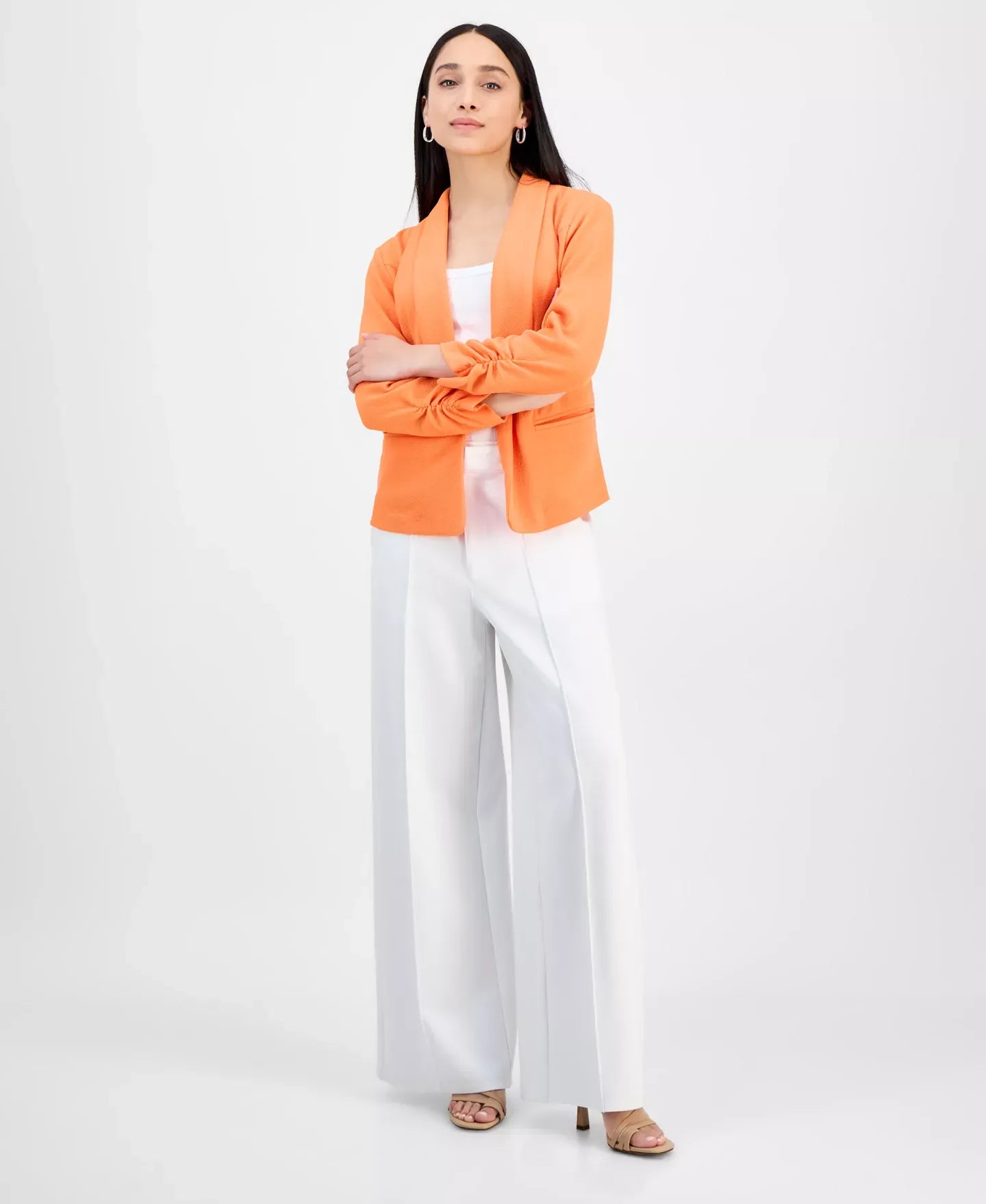 Bar III Petite 3/4-Sleeve Shawl-Collar Blazer