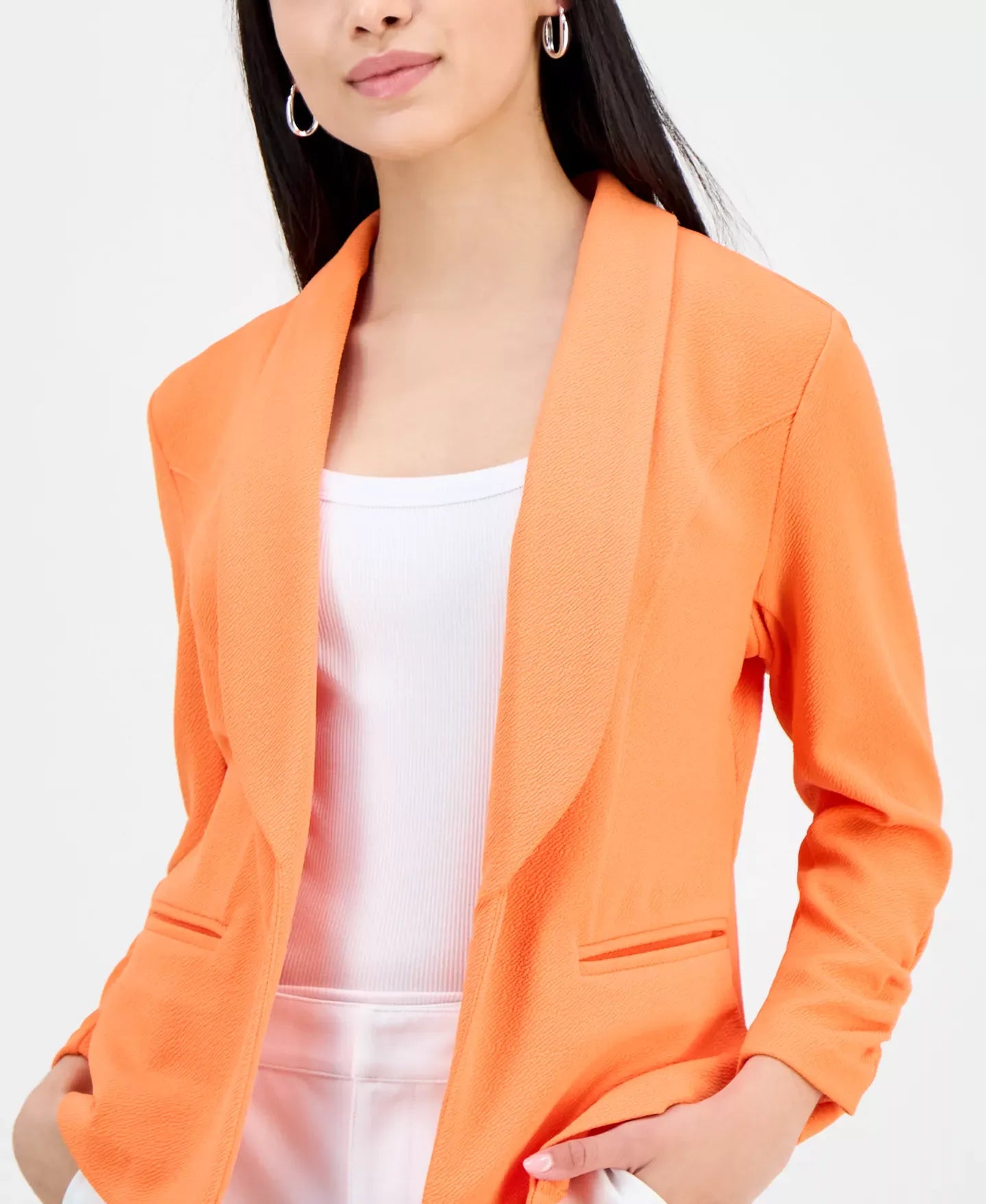Bar III Petite 3/4-Sleeve Shawl-Collar Blazer