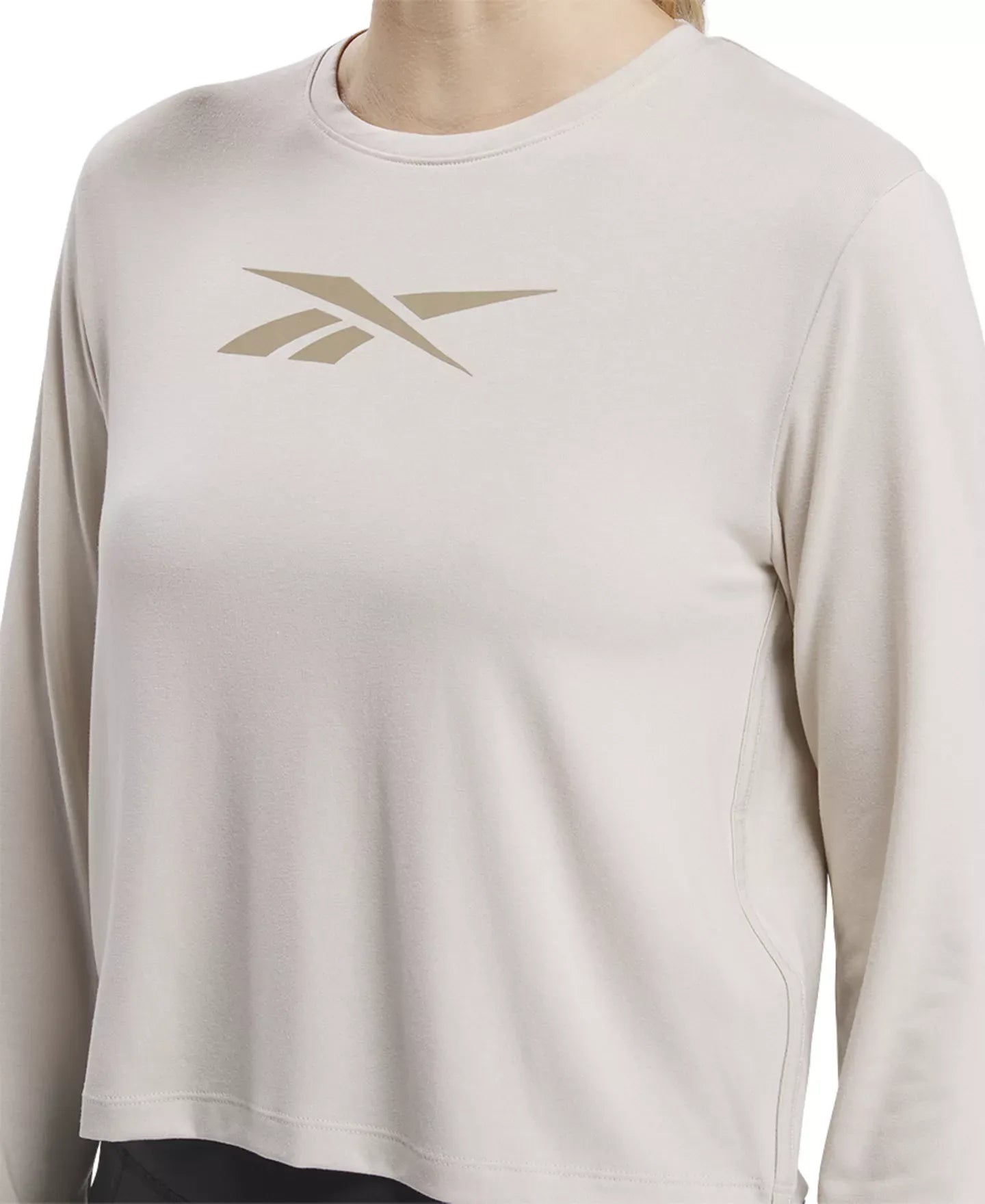 Reebok Women's Dream Blend Long-Sleeve Logo T-Shirt Top