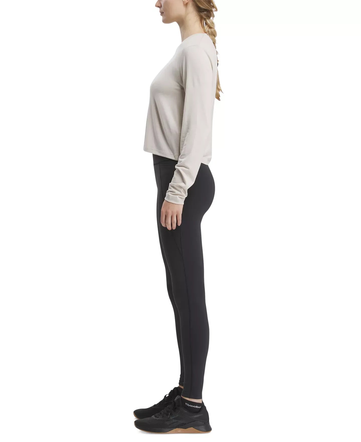 Reebok Women's Dream Blend Long-Sleeve Logo T-Shirt Top