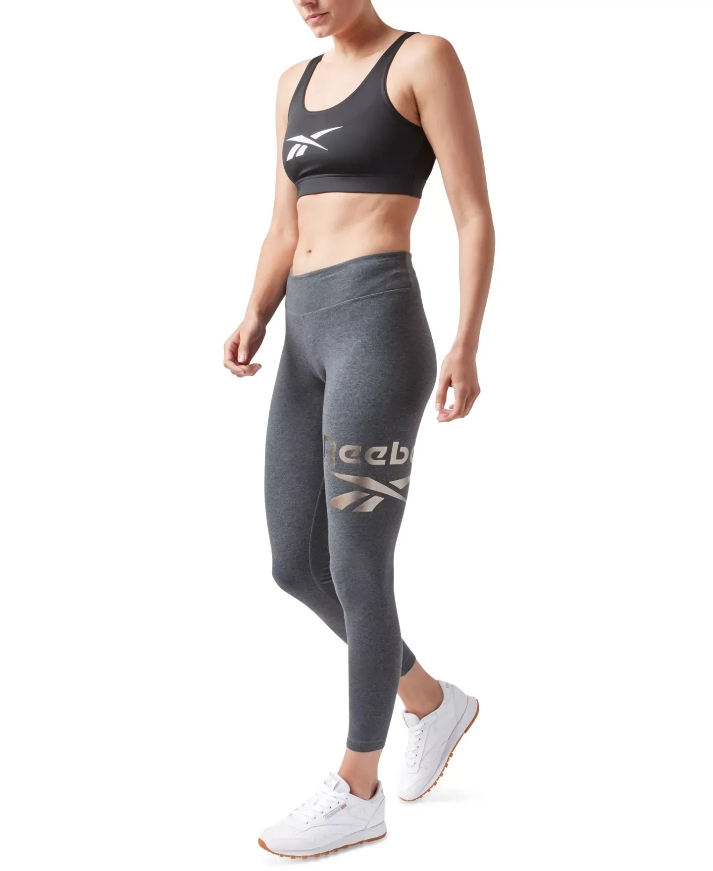 Reebok Women's Shine Full-Length Logo Leggings